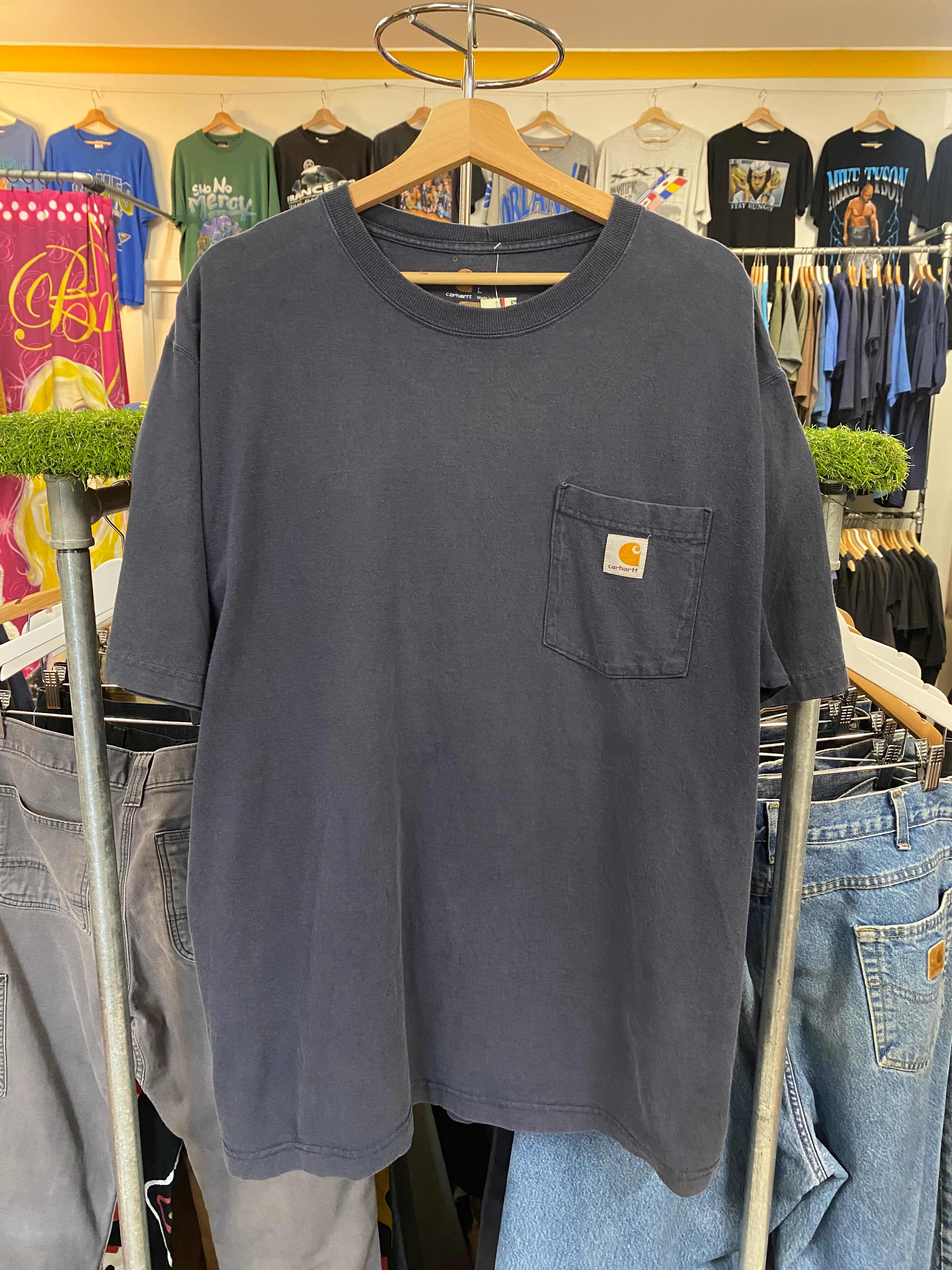 [L] Carhartt Fading Blue Pocket Tshirt