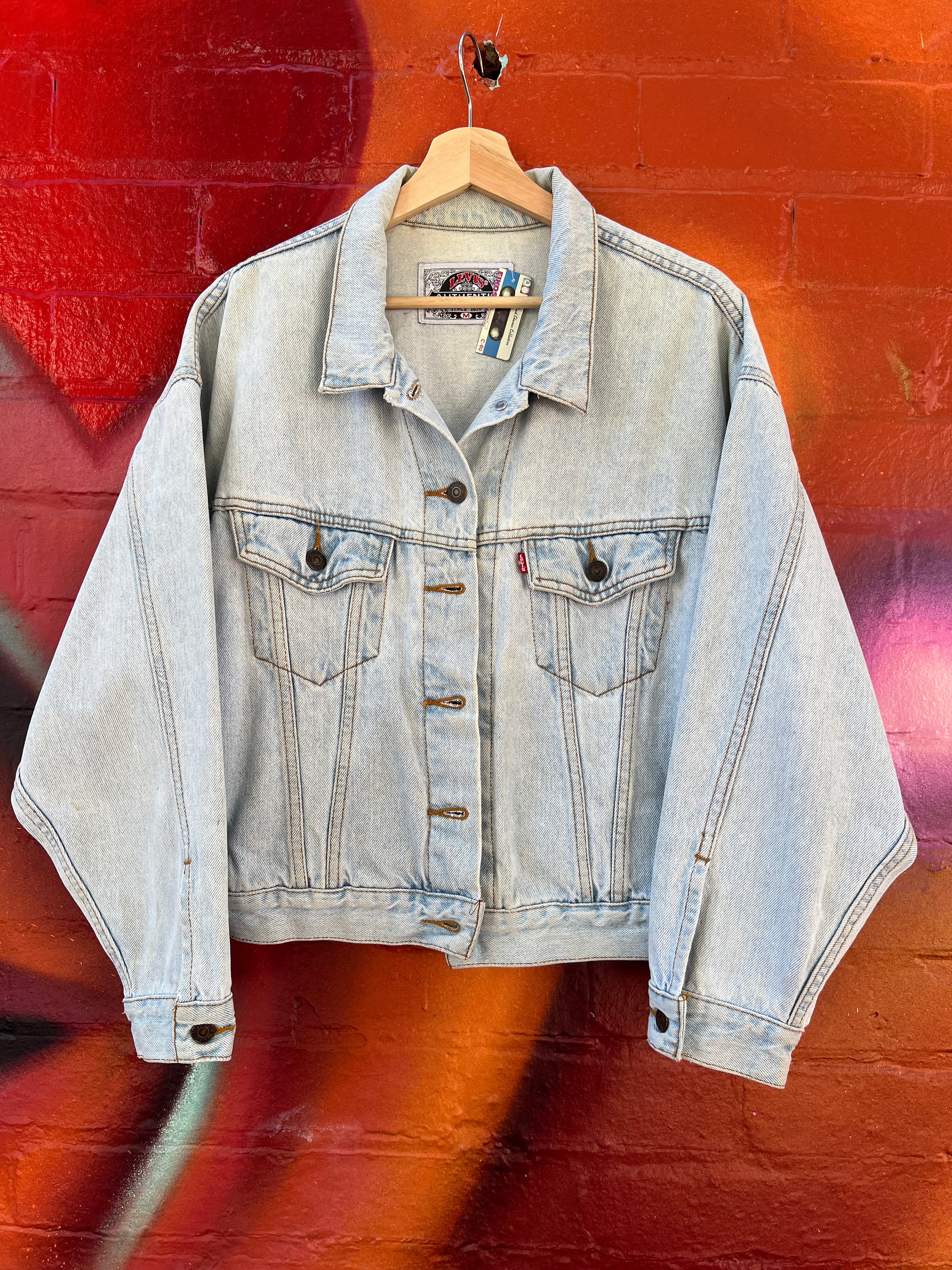 [M] Levi's Light Blue Cropped Denim Jacket