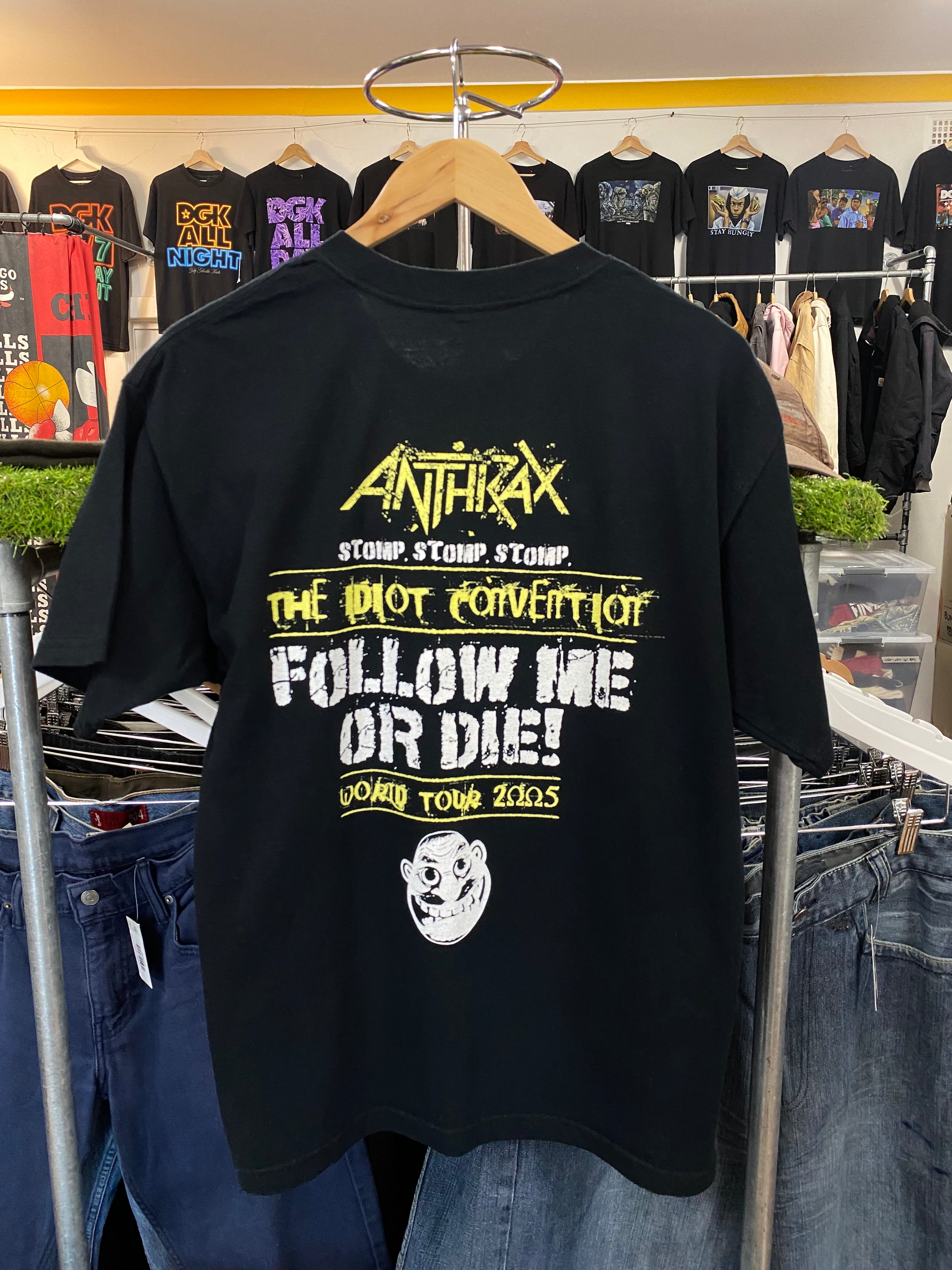 [M/L] 2005 Anthrax The Idiot Convention World Tour Double Sided Tshirt