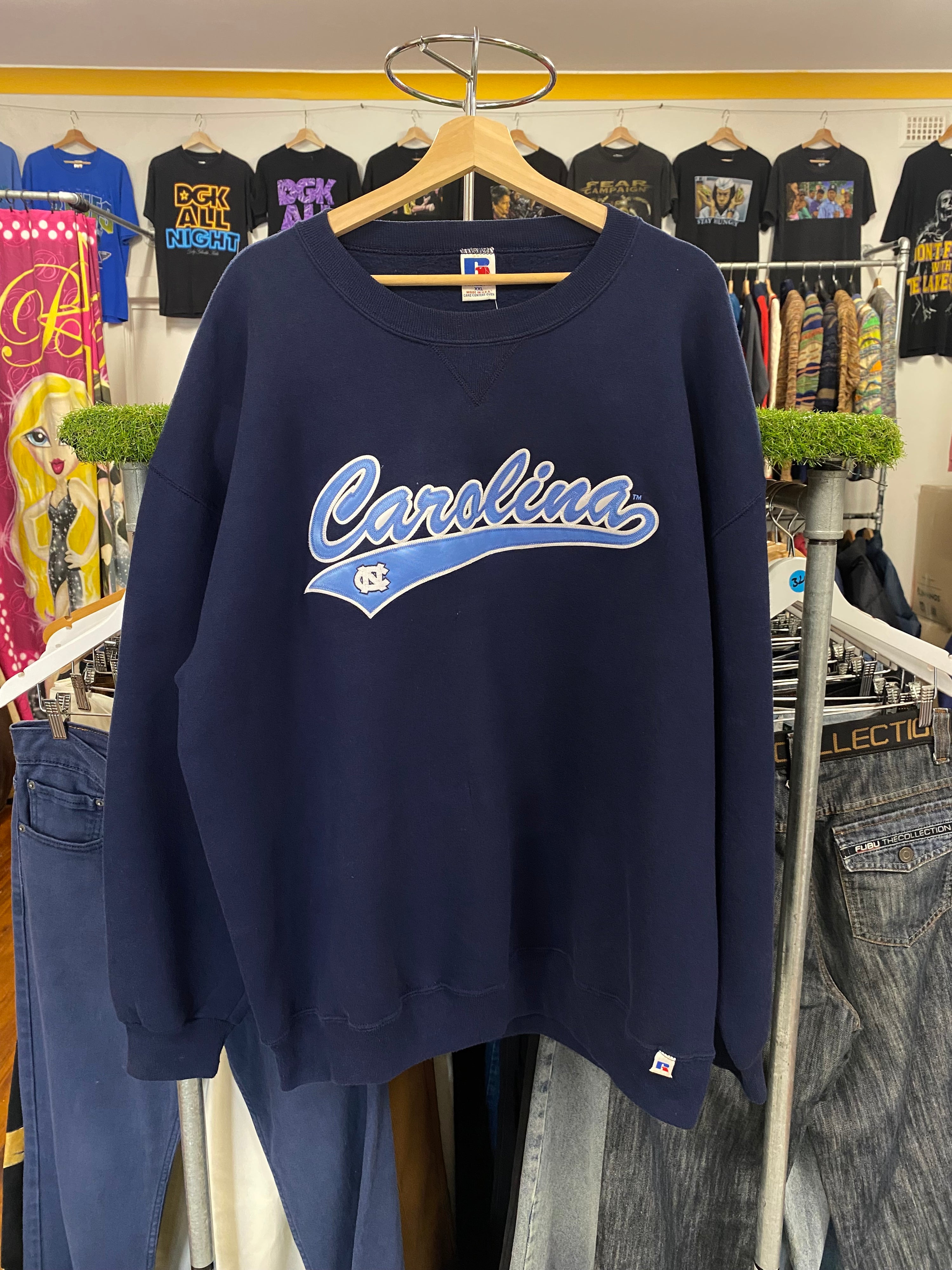 [2XL] Russell Athletic UNC 'Carolina' Navy Jumper