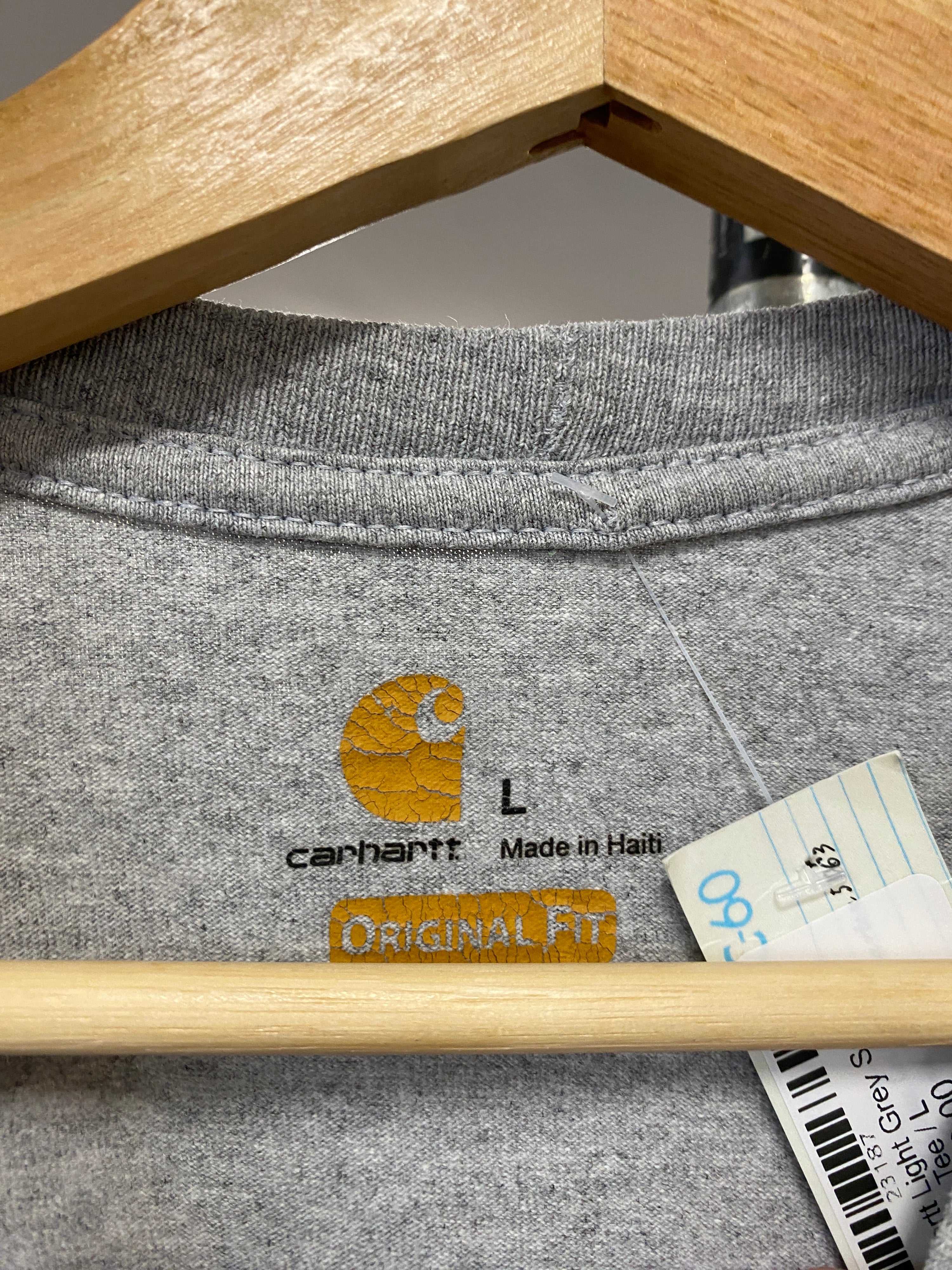 L - Carhartt Light Grey Spellout Tee