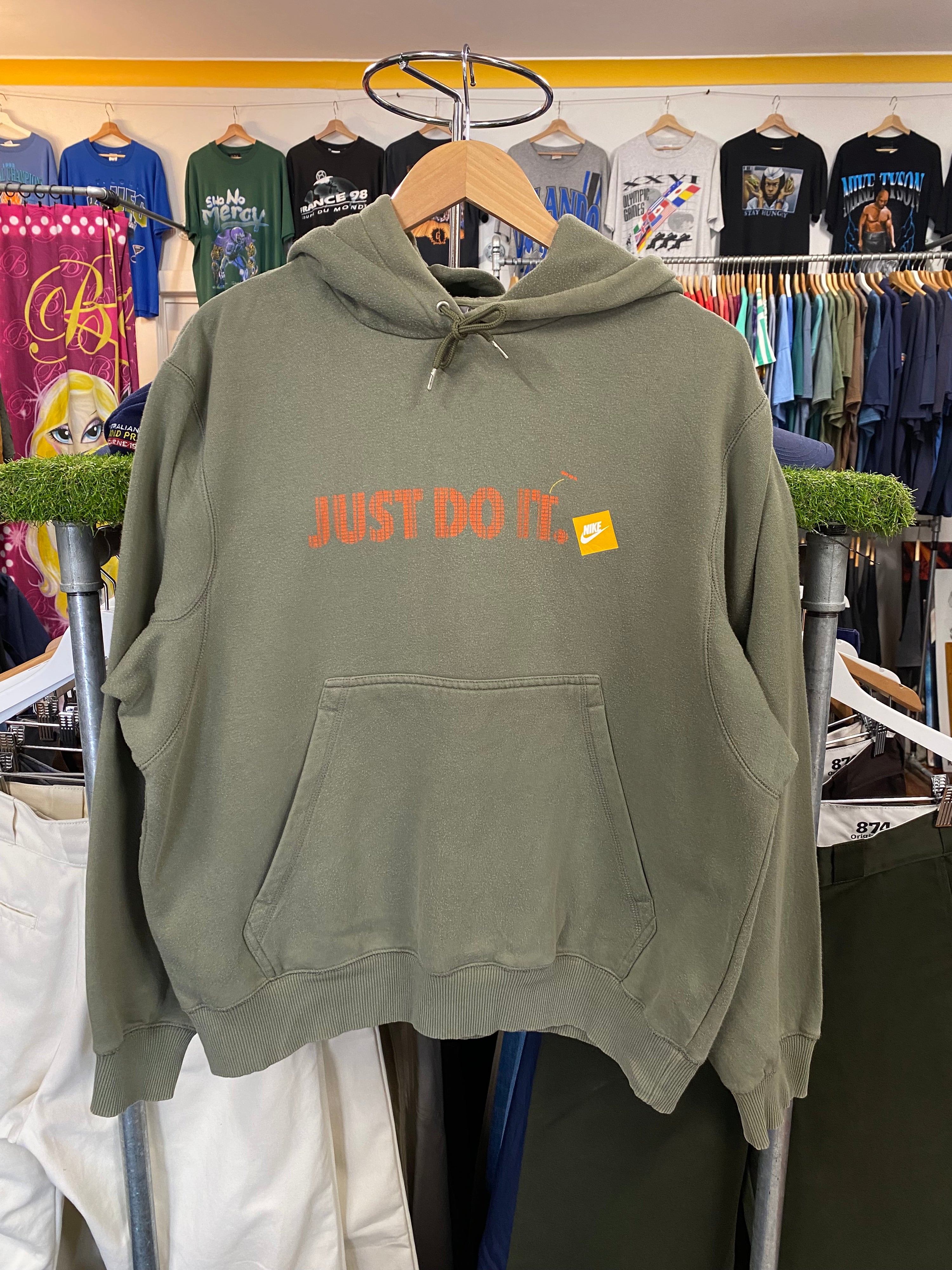 [M] Nike Just Do It Olive Hoodie