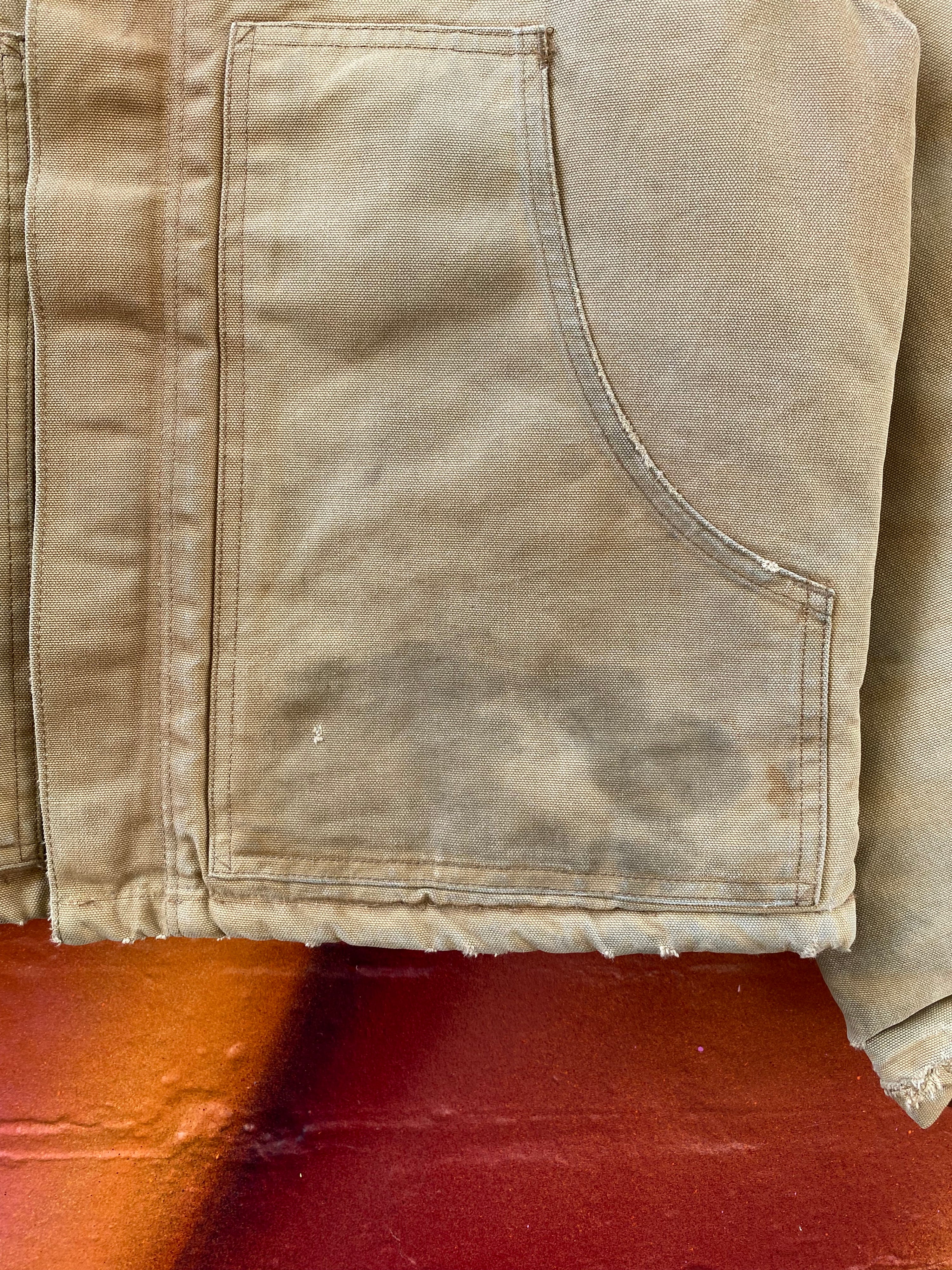 [M] Carhartt Tan with Arm Patches Chore Jacket