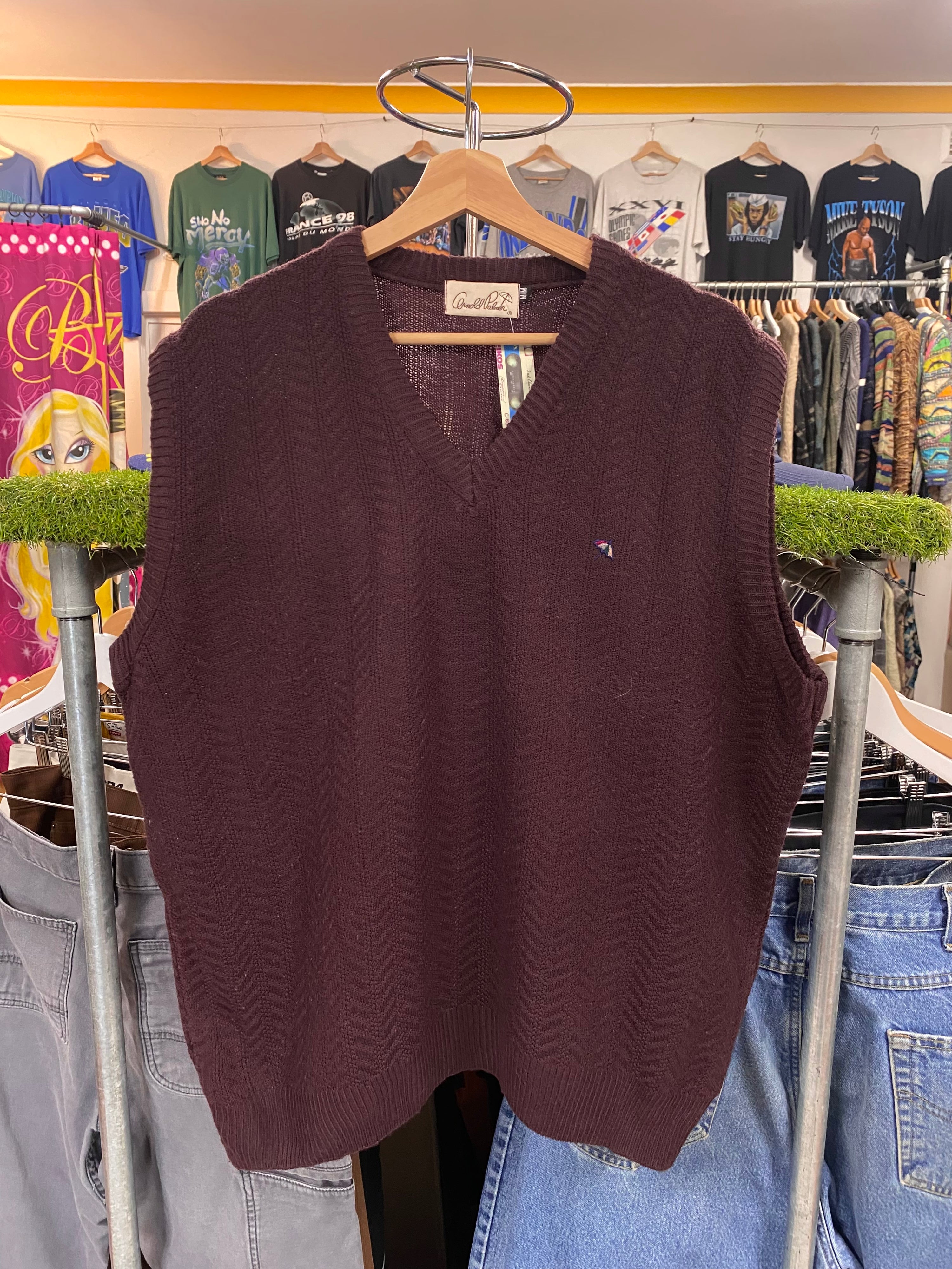 [M] Arnold Palmer Burgundy Knit Vest