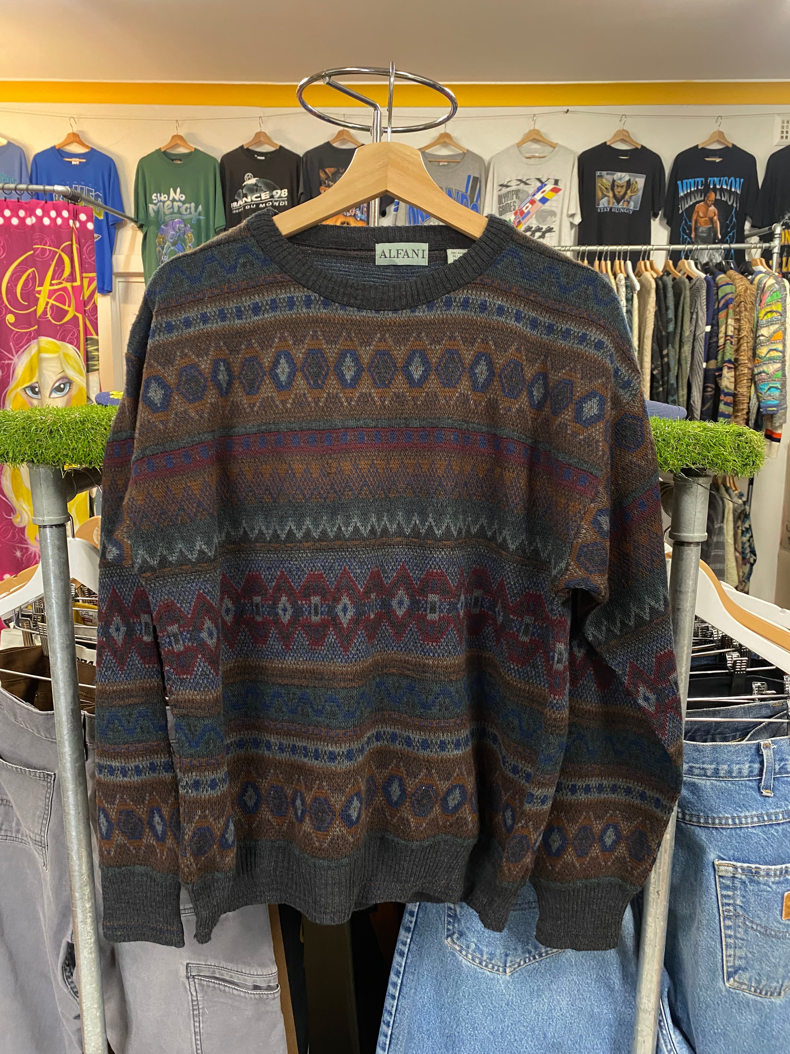 [S] Alfani Brown/Navy Knit Jumper