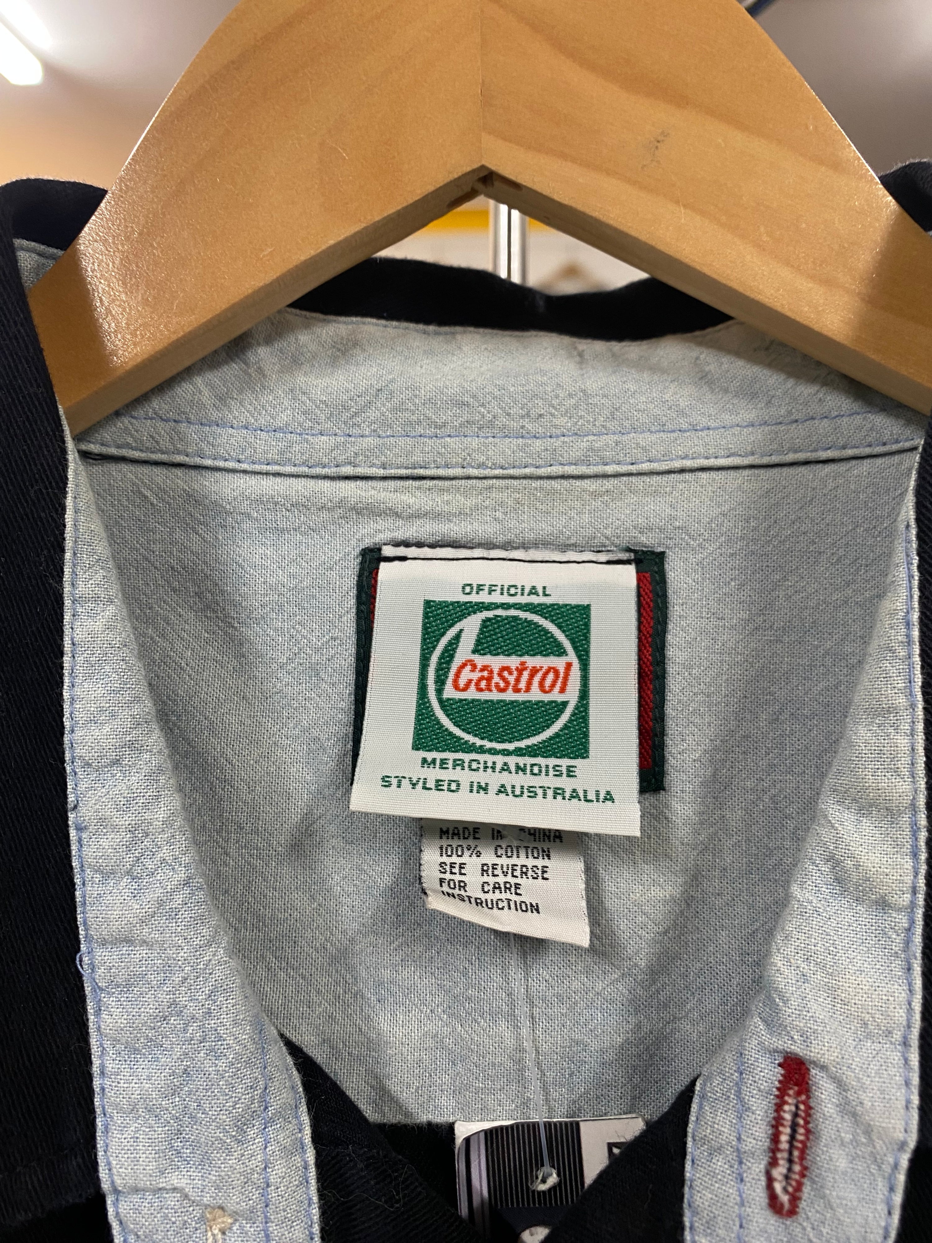 [XL] Castrol Racing Embroidered Black Long Sleeve Button Up