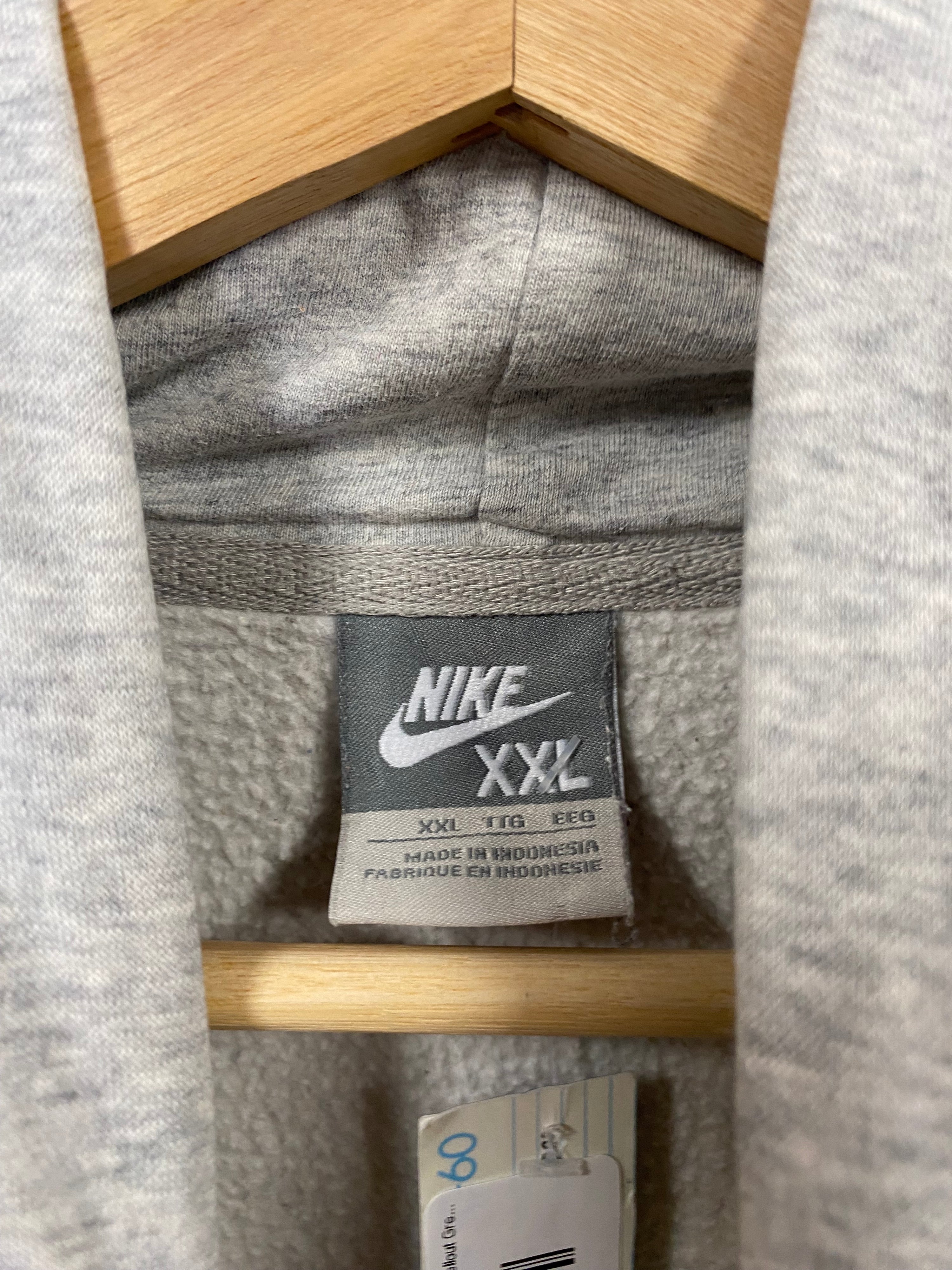 [2XL] Nike Yellow/Black Embroidered Spellout Grey Hoodie