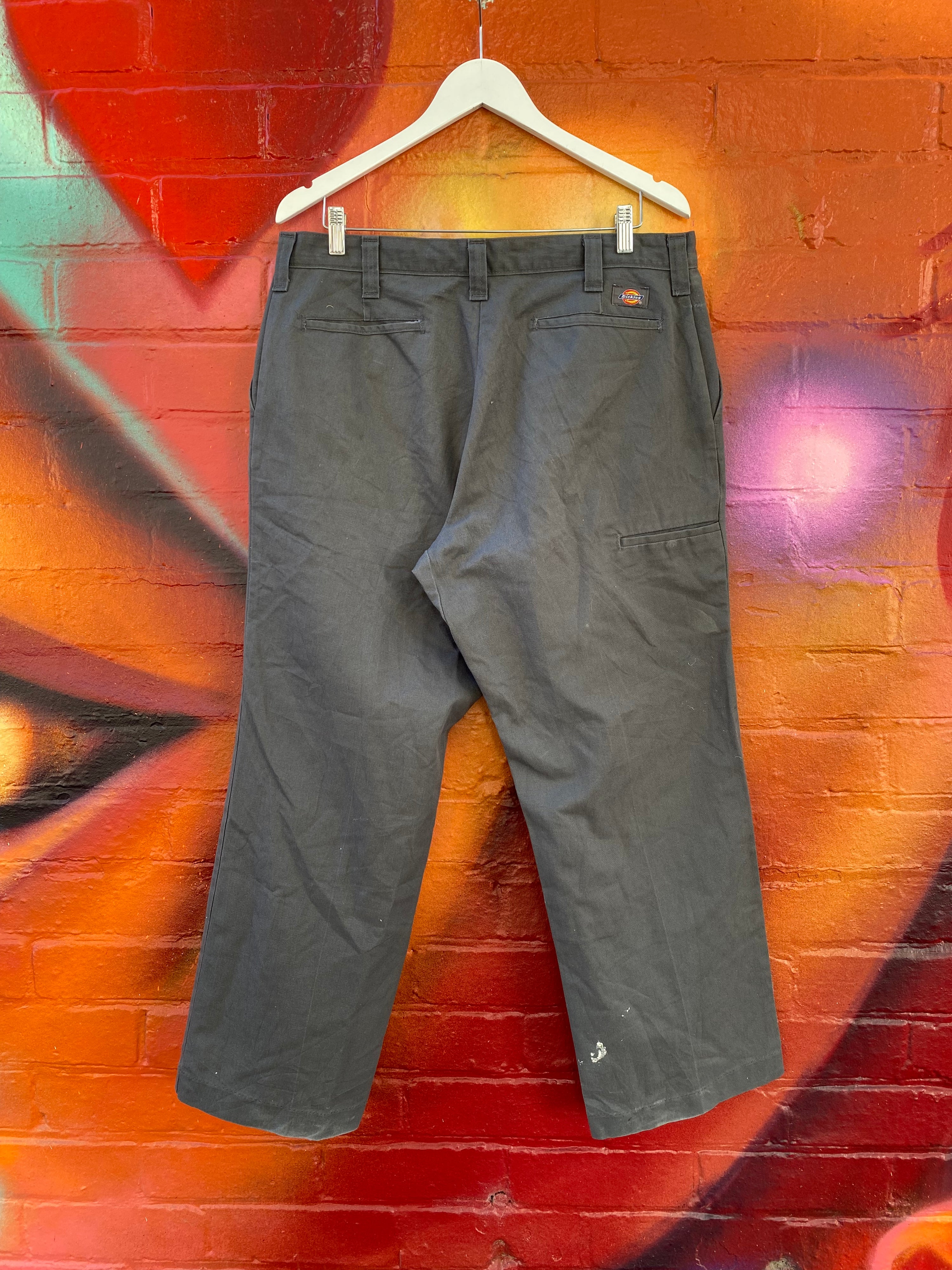 [36] Dickies Grey Work Pants Paint Marks D115
