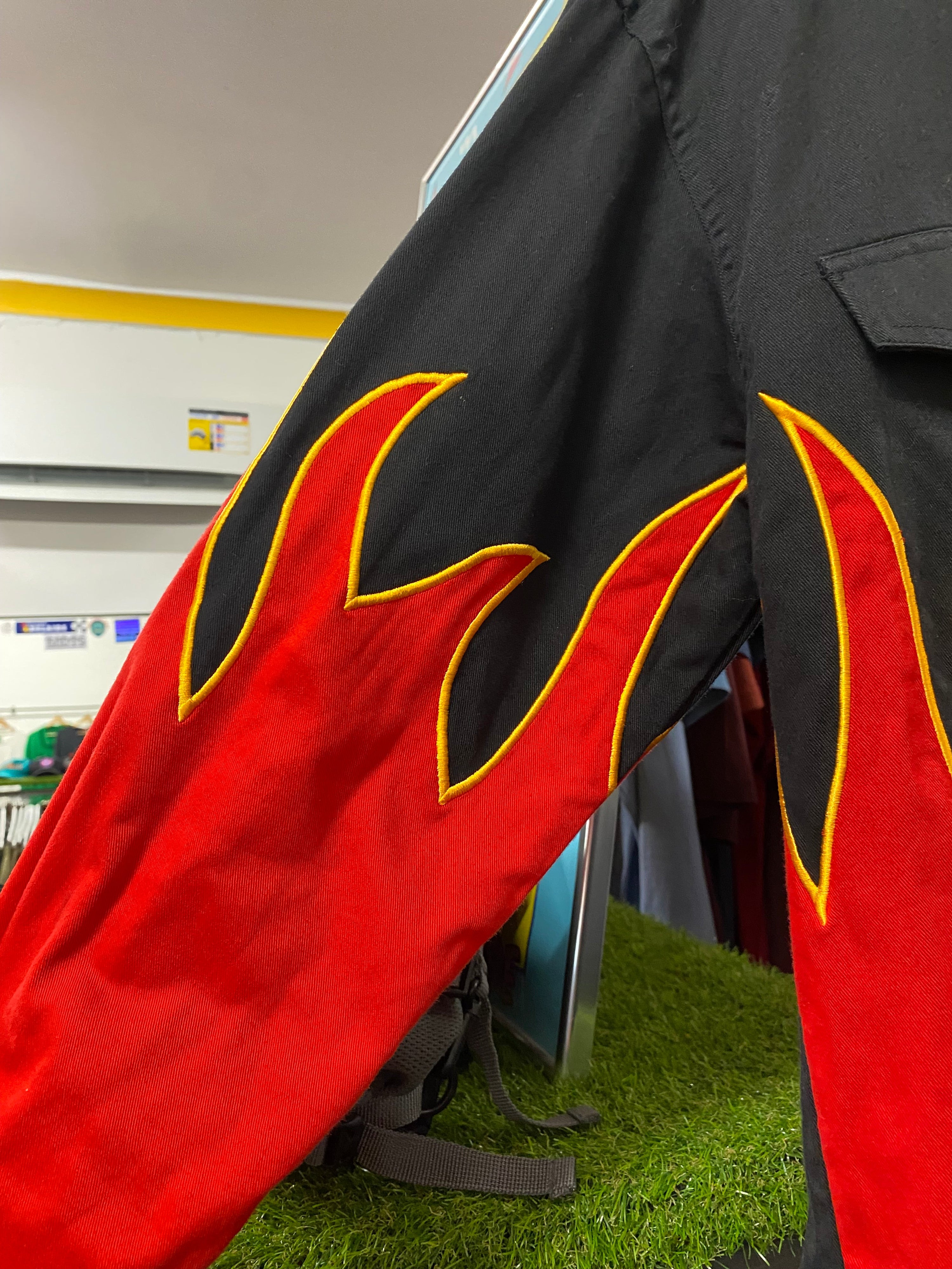 S - Flame Sleeve LS Button Up
