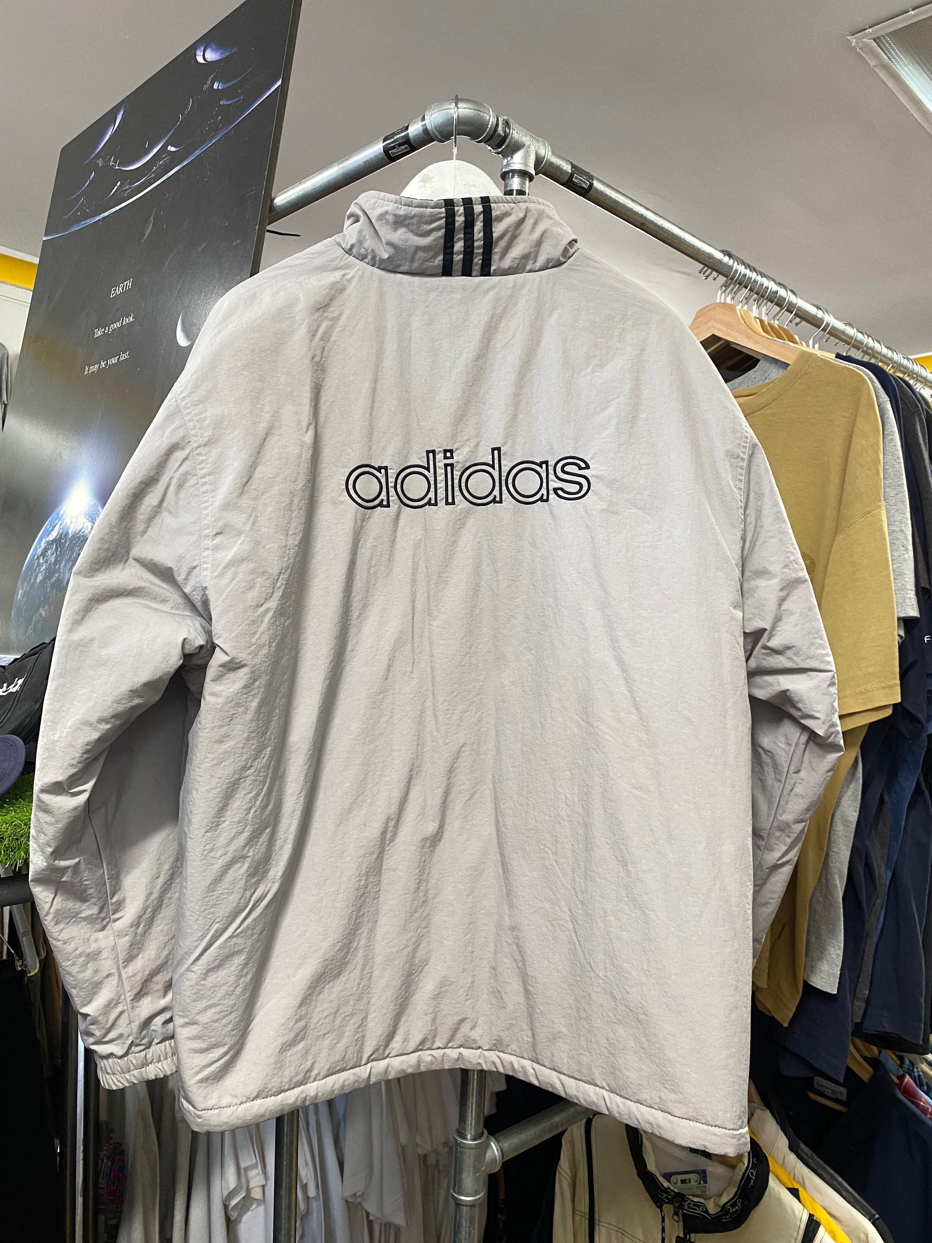 [2XL] 2002 Adidas Black/Grey Reversable Jacket