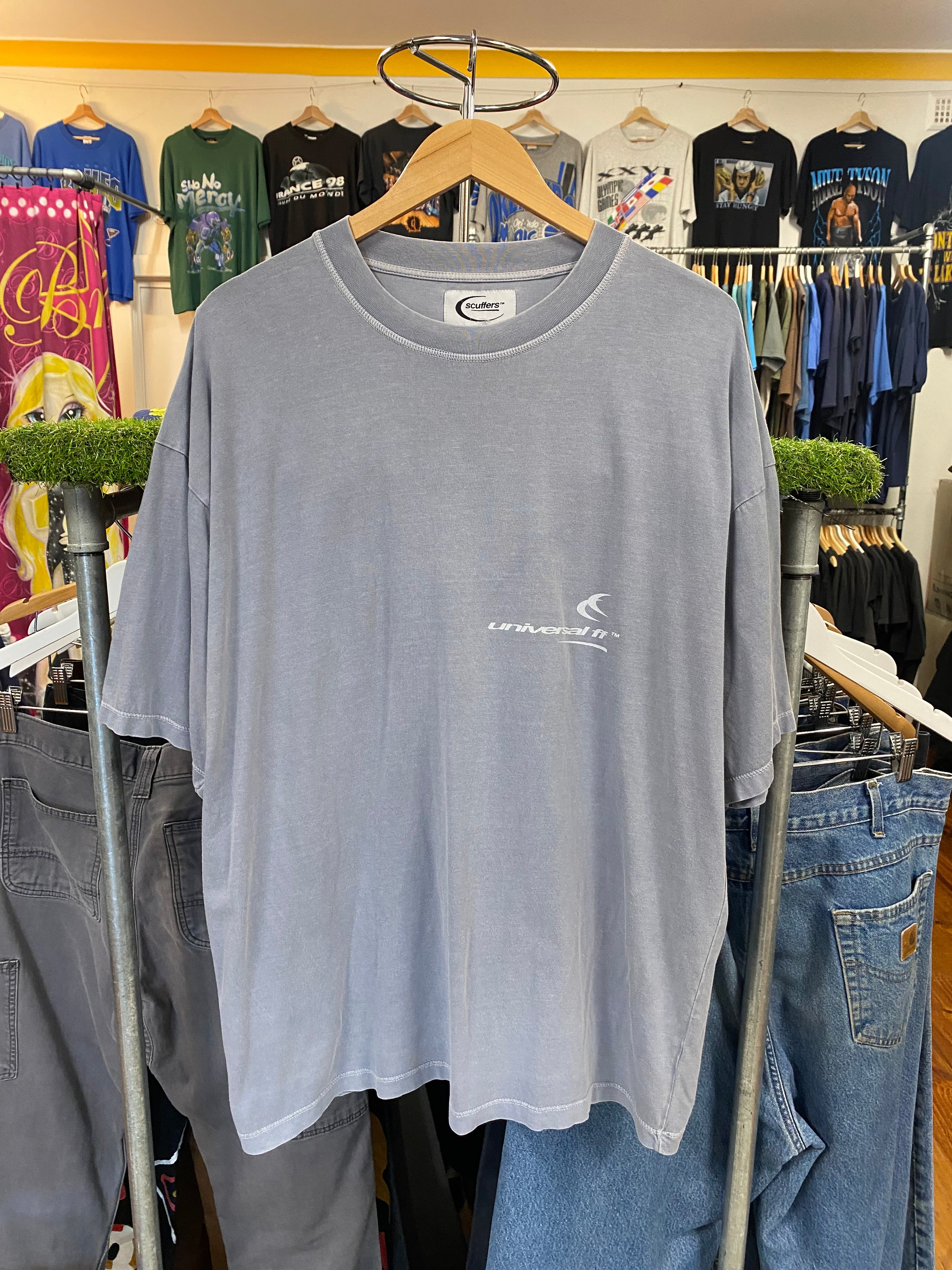 [XL] SCUFFERS Worldwide Double Sided Steel Blue Tshirt