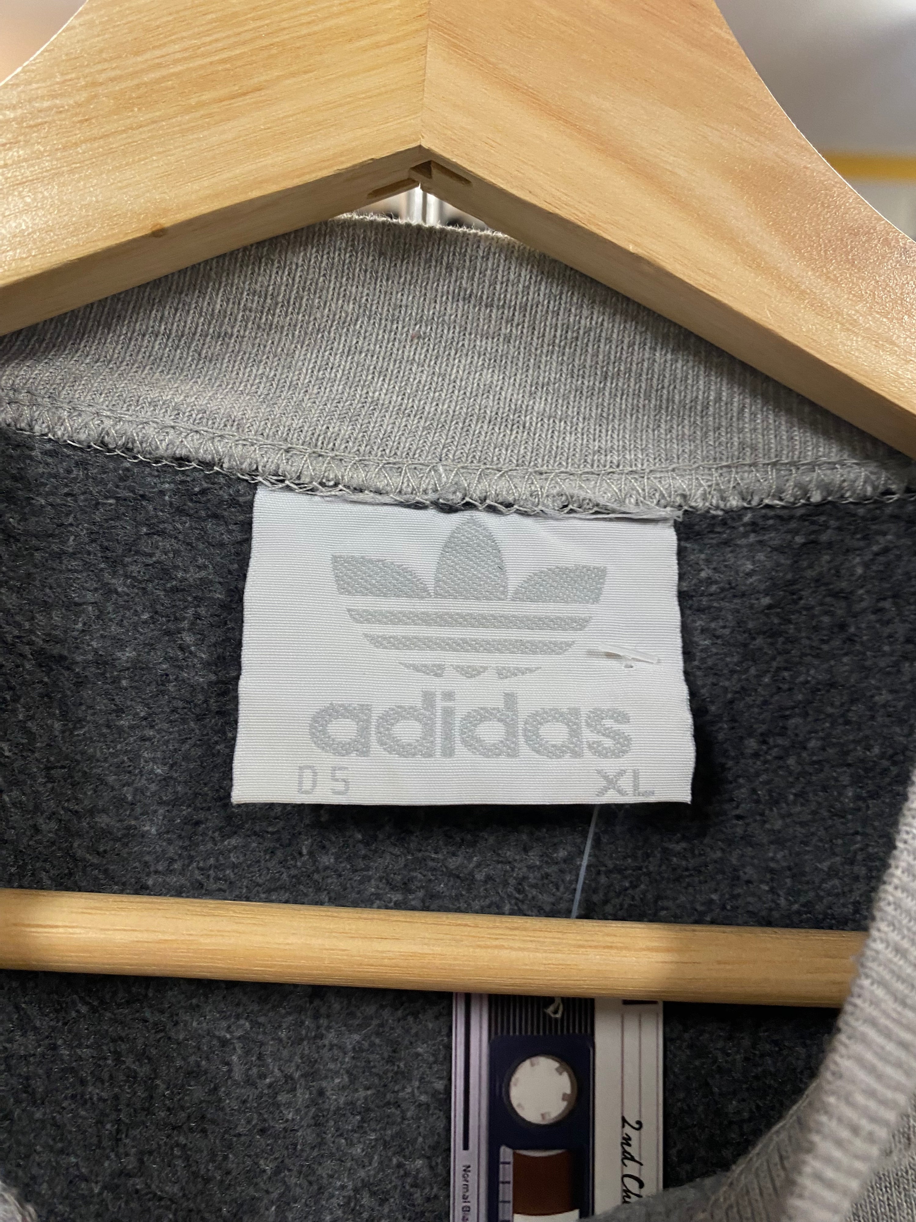 [XL] Adidas Light/Dark Grey Colourblock Jumper