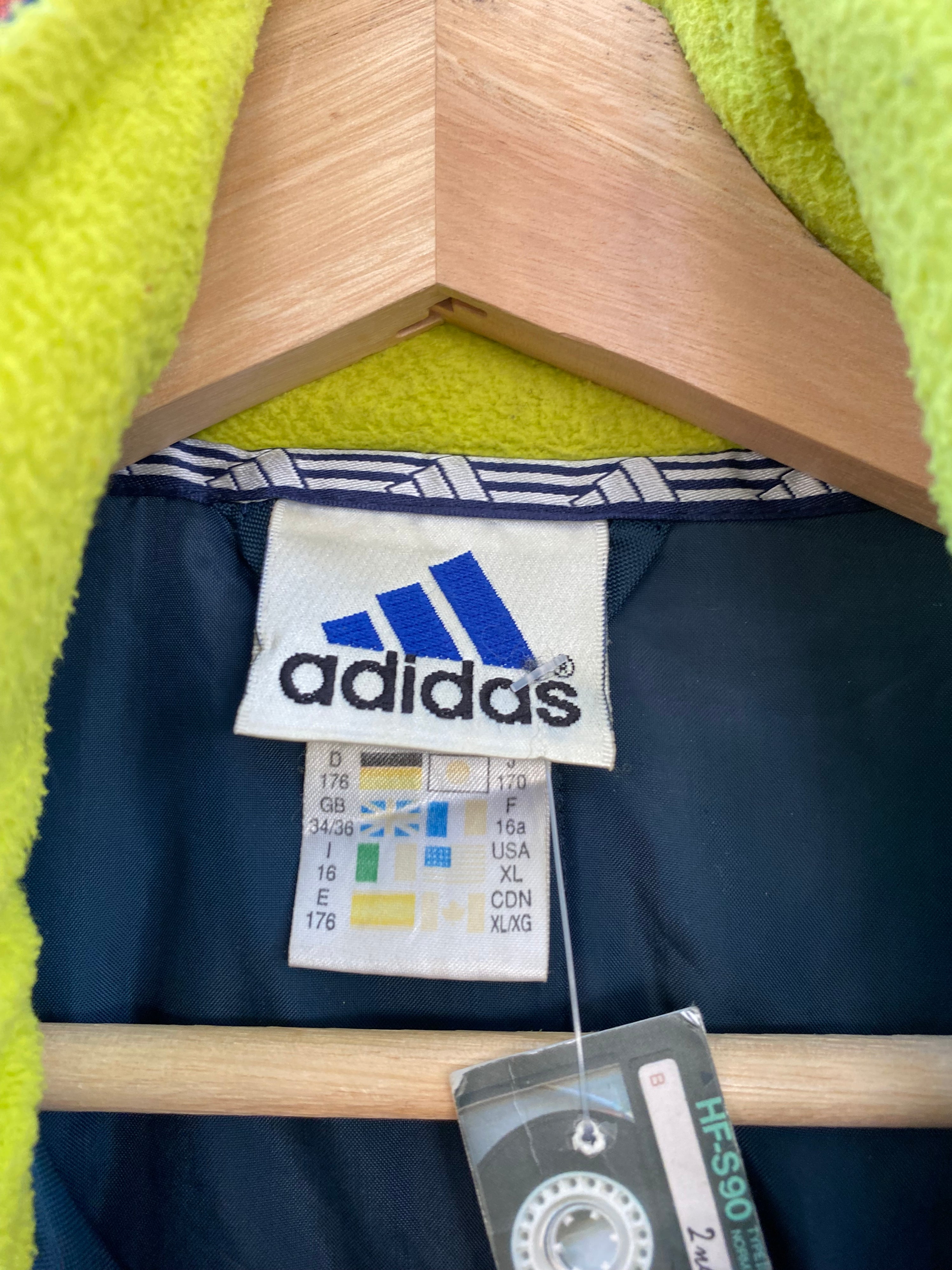 [XL] Adidas Navy with Yellow/White Accents Winter Coat