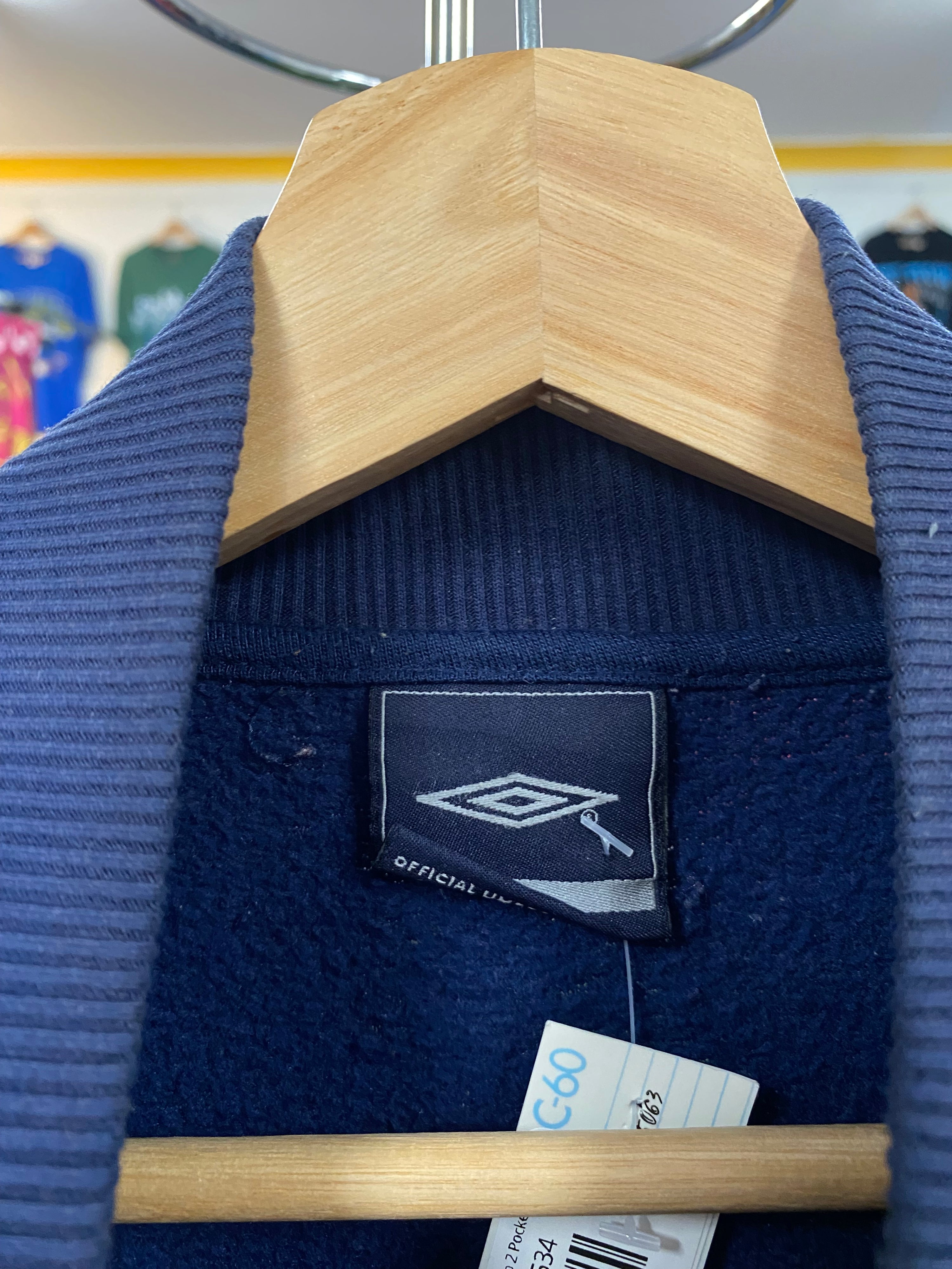 [XL] UMBRO Dark Blue Zip Up 2 Pocket Jumper