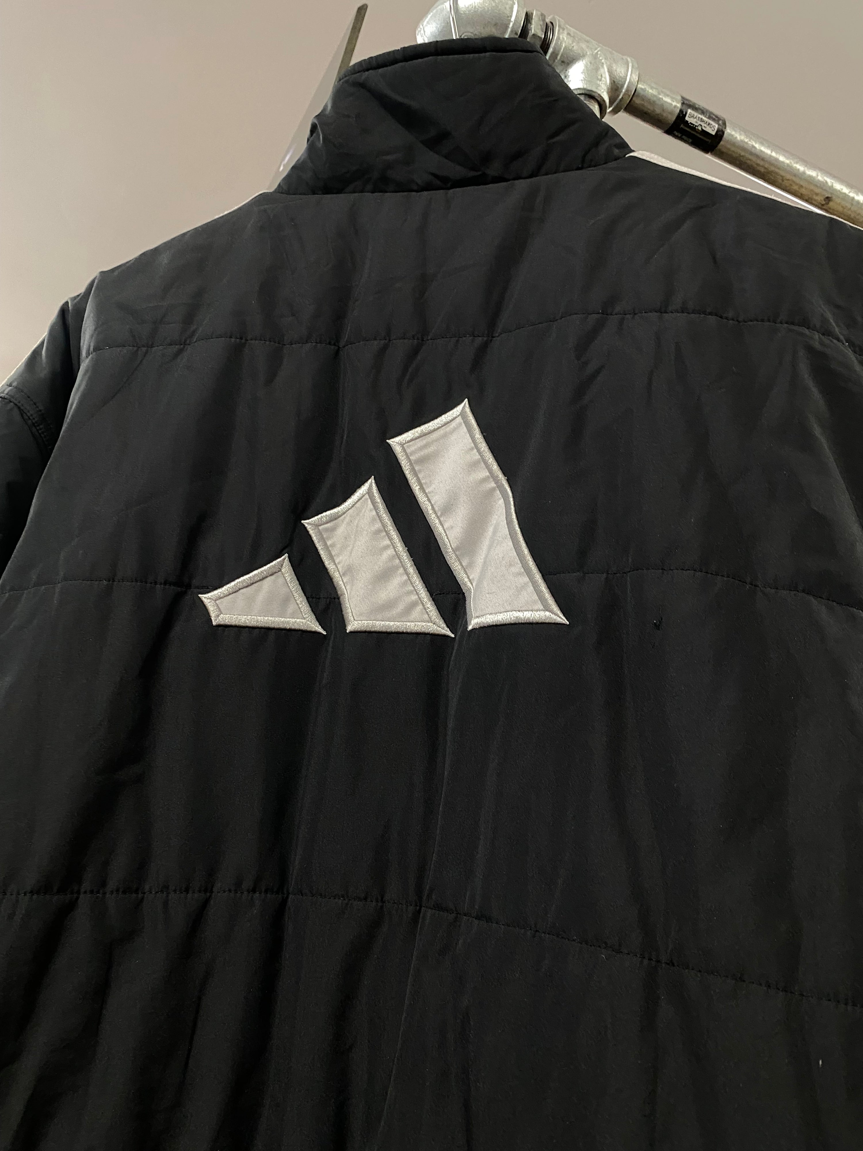 [2XL] 2002 Adidas Black/Grey Reversable Jacket