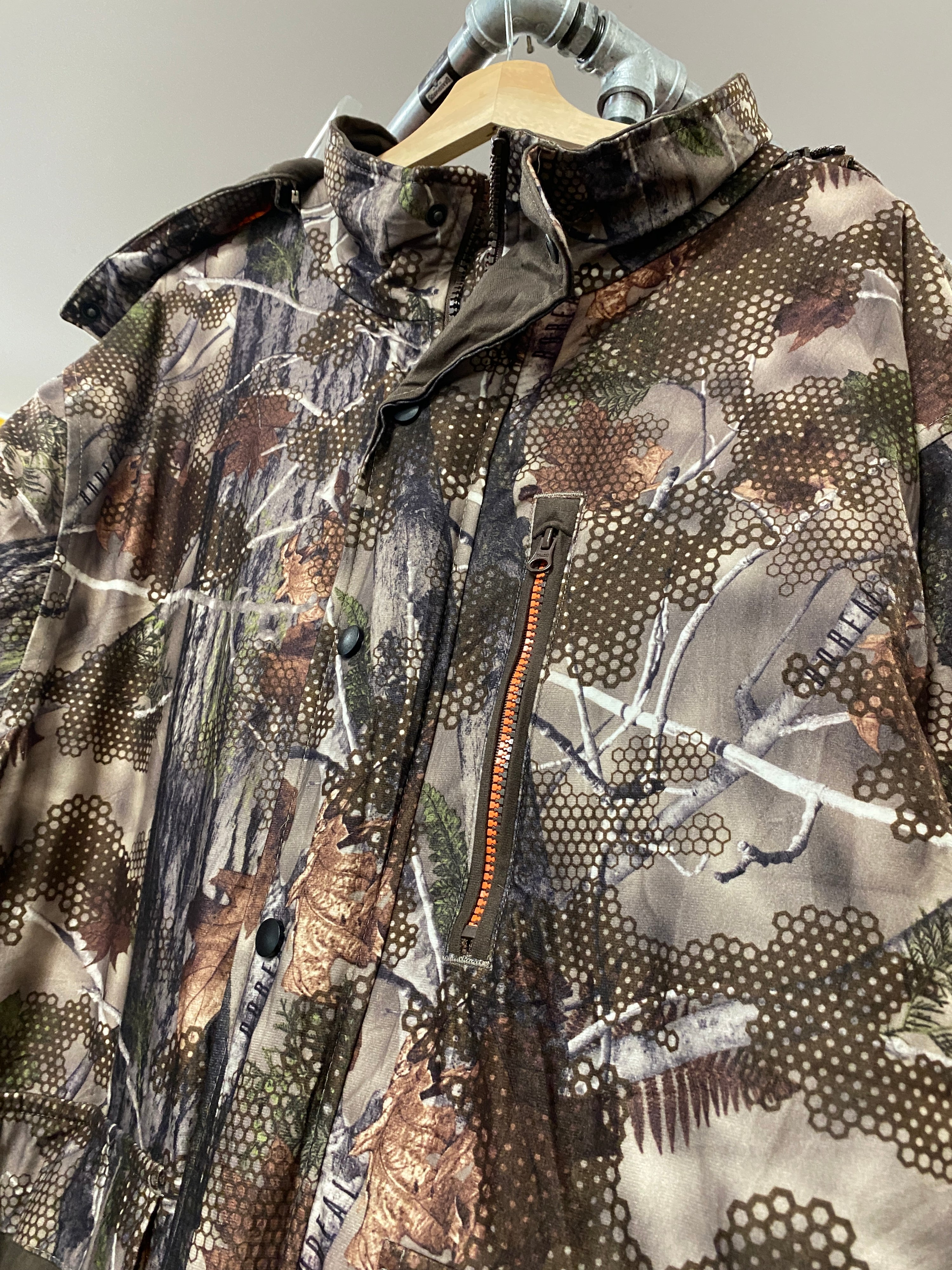 XL - Reversable Mountain Ridge Hooded Hunting Jacket Camo/Orange