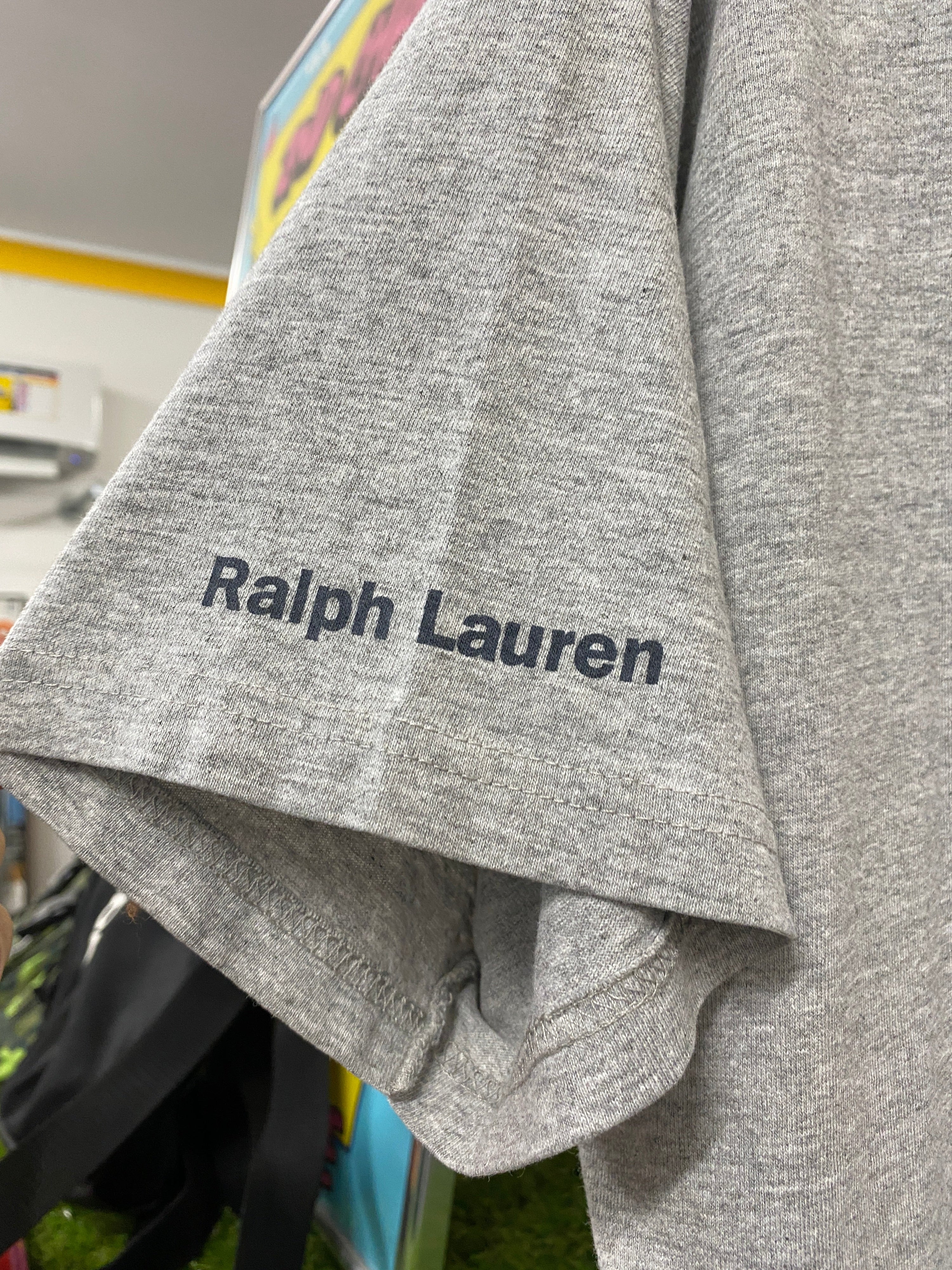 L - RL Polo Jeans Company Centre Logo Grey Tee
