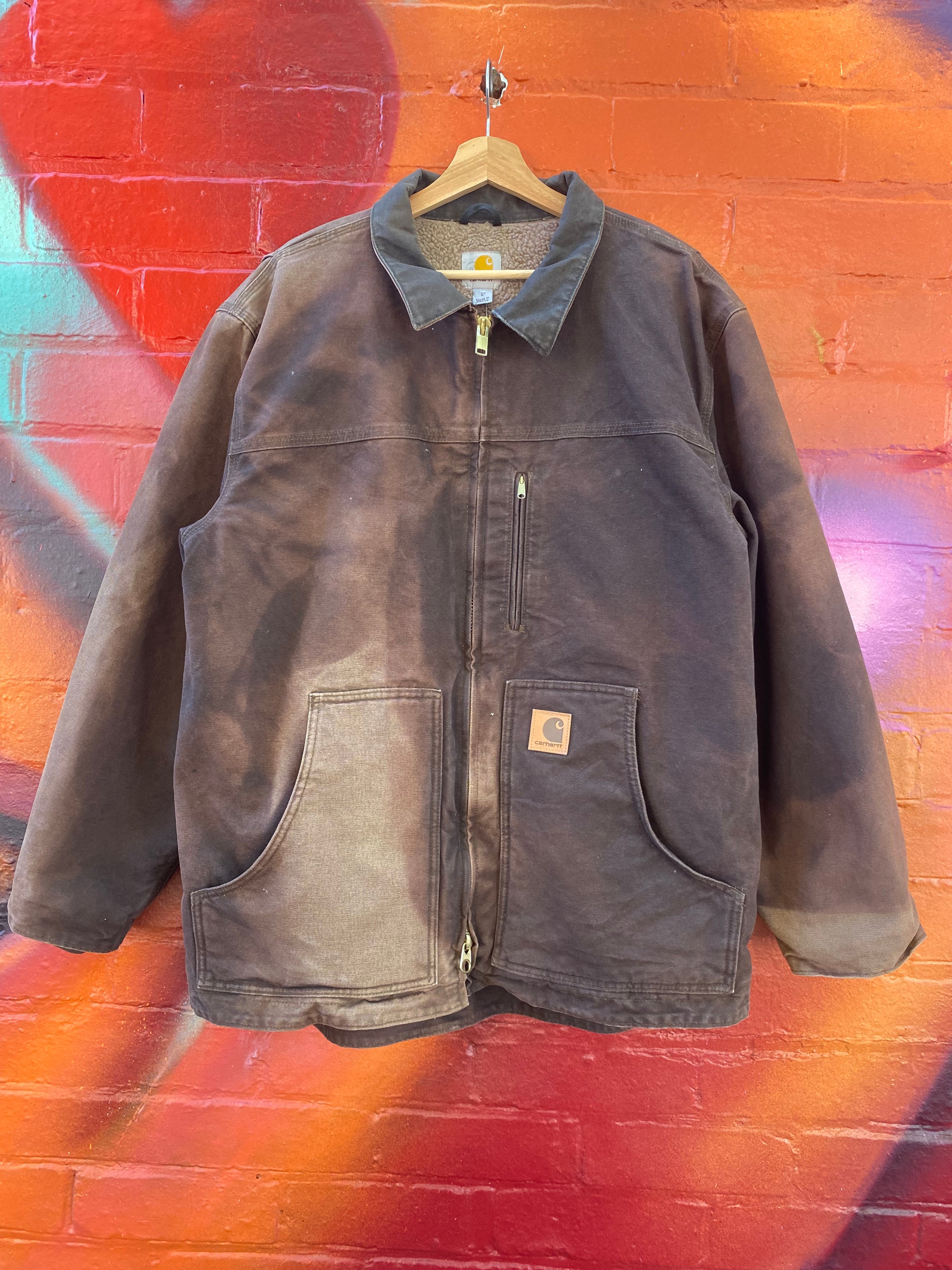 [L] Carhartt Faded Chocolate Brown C61DKB Arctic Coat
