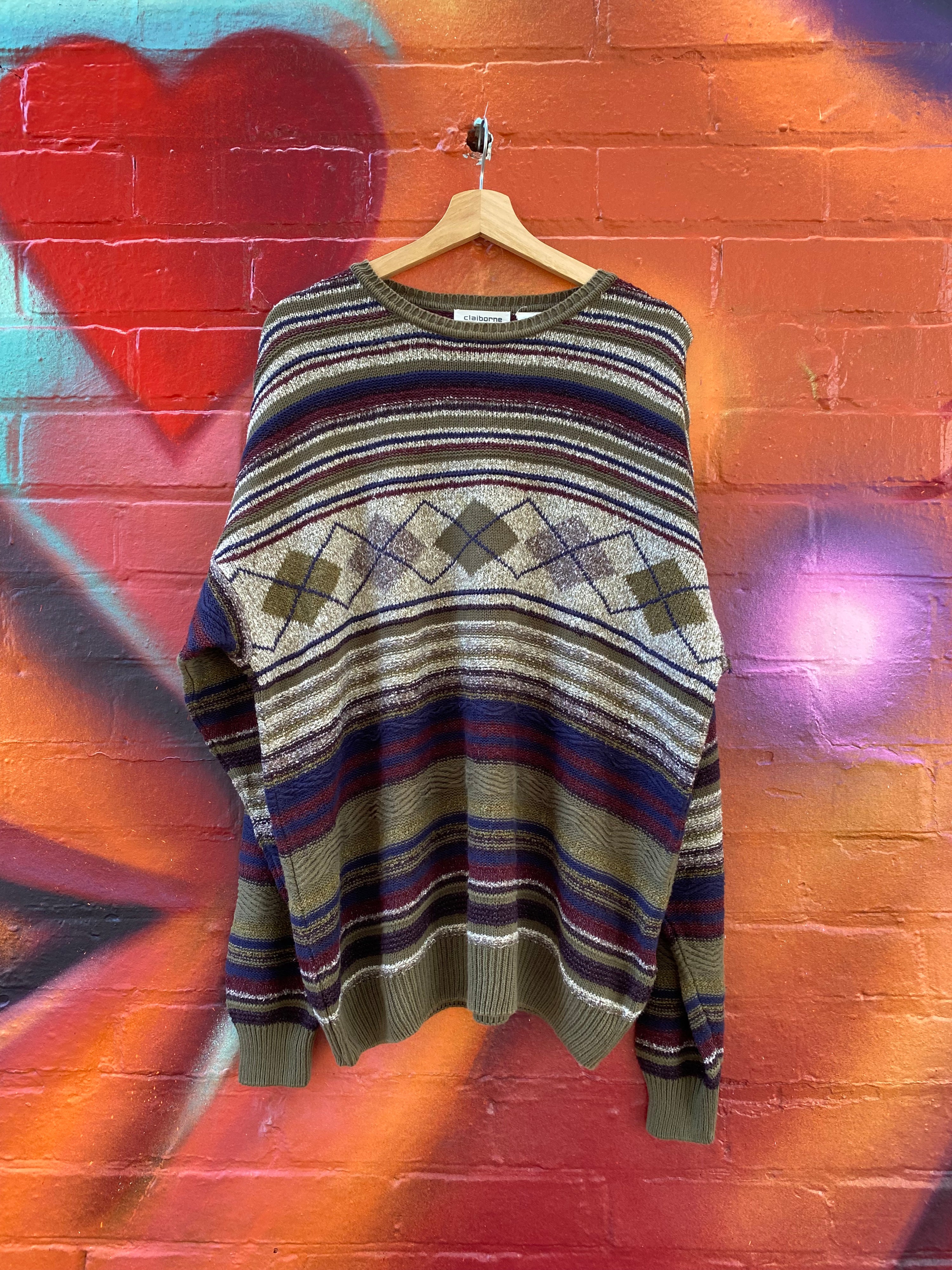 [L] Claiborne Autumnal Coloured Knit Sweater