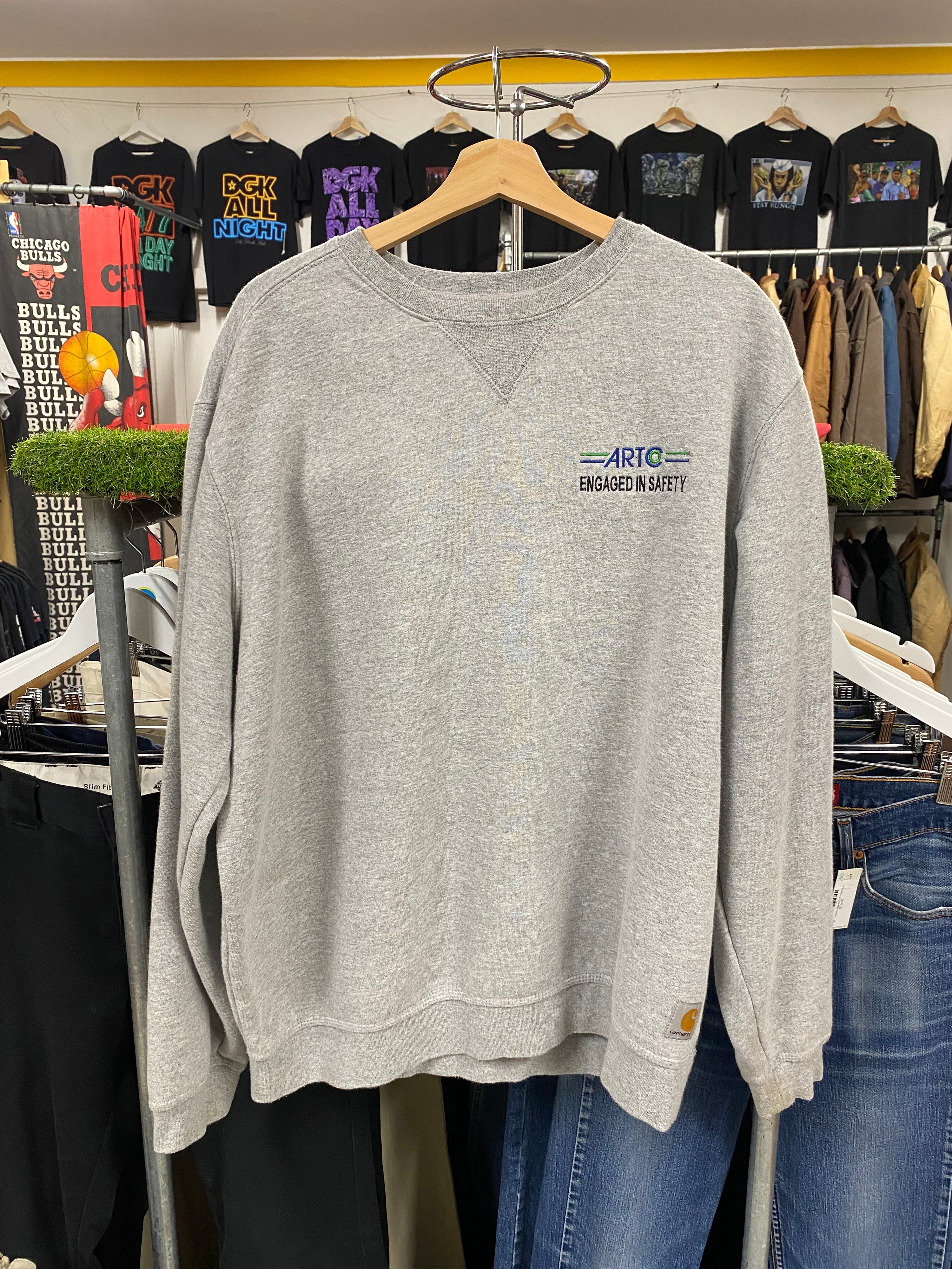 [L] Carhartt ARTC Embroidered Grey Jumper