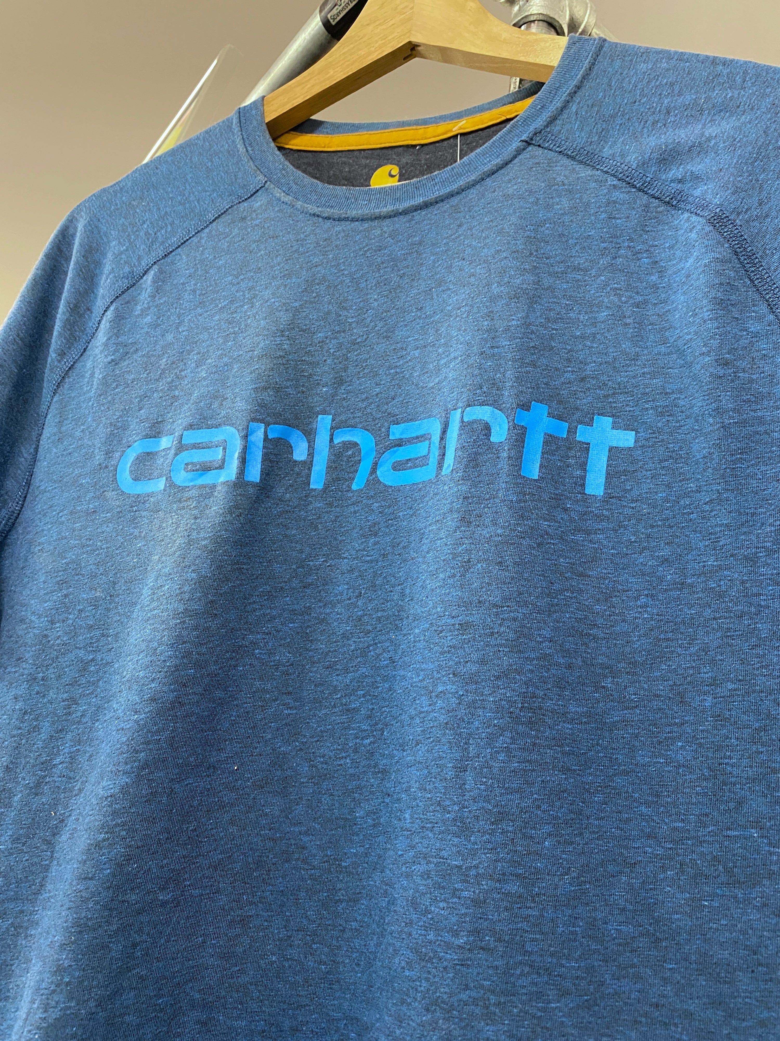 M - Carhartt Force Blue On Blue Spellout Tee