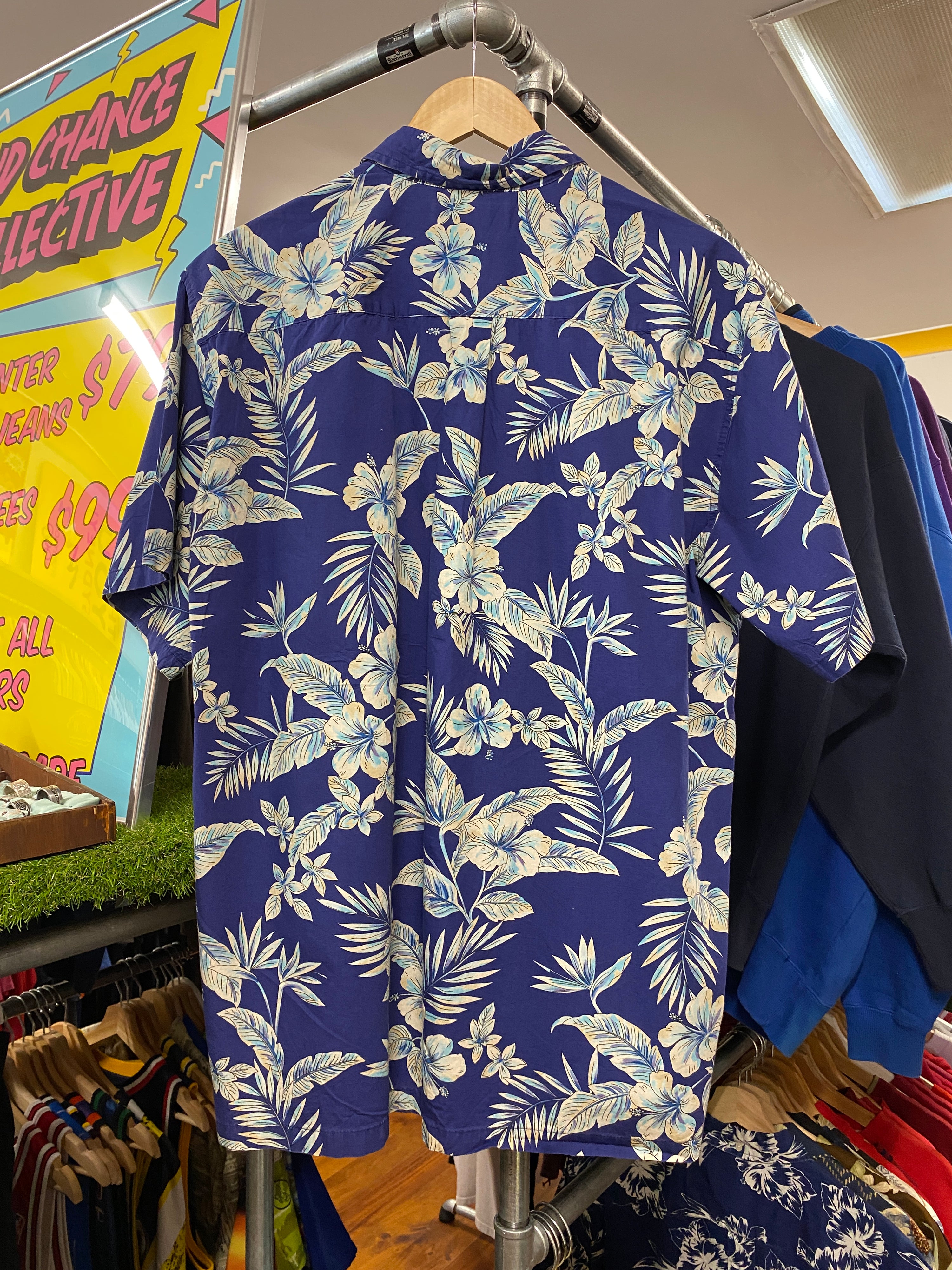 XL - Cooke Street Blue Hawaiian Button-up