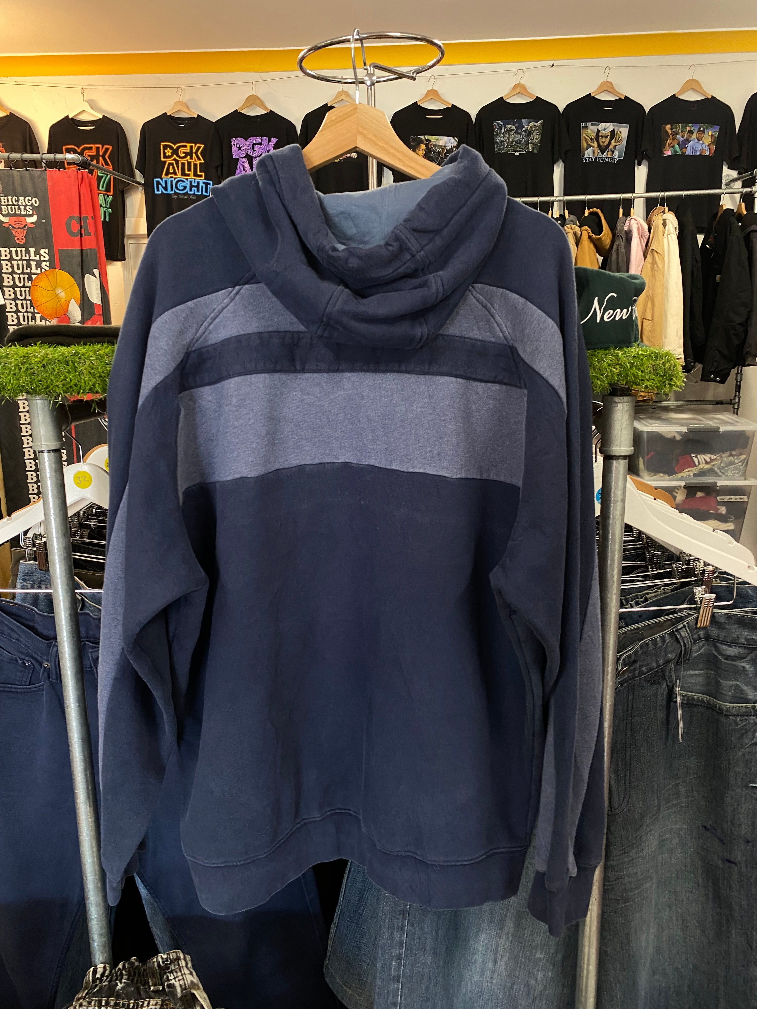 [L] Nike Blue/Blue Striped Hoodie