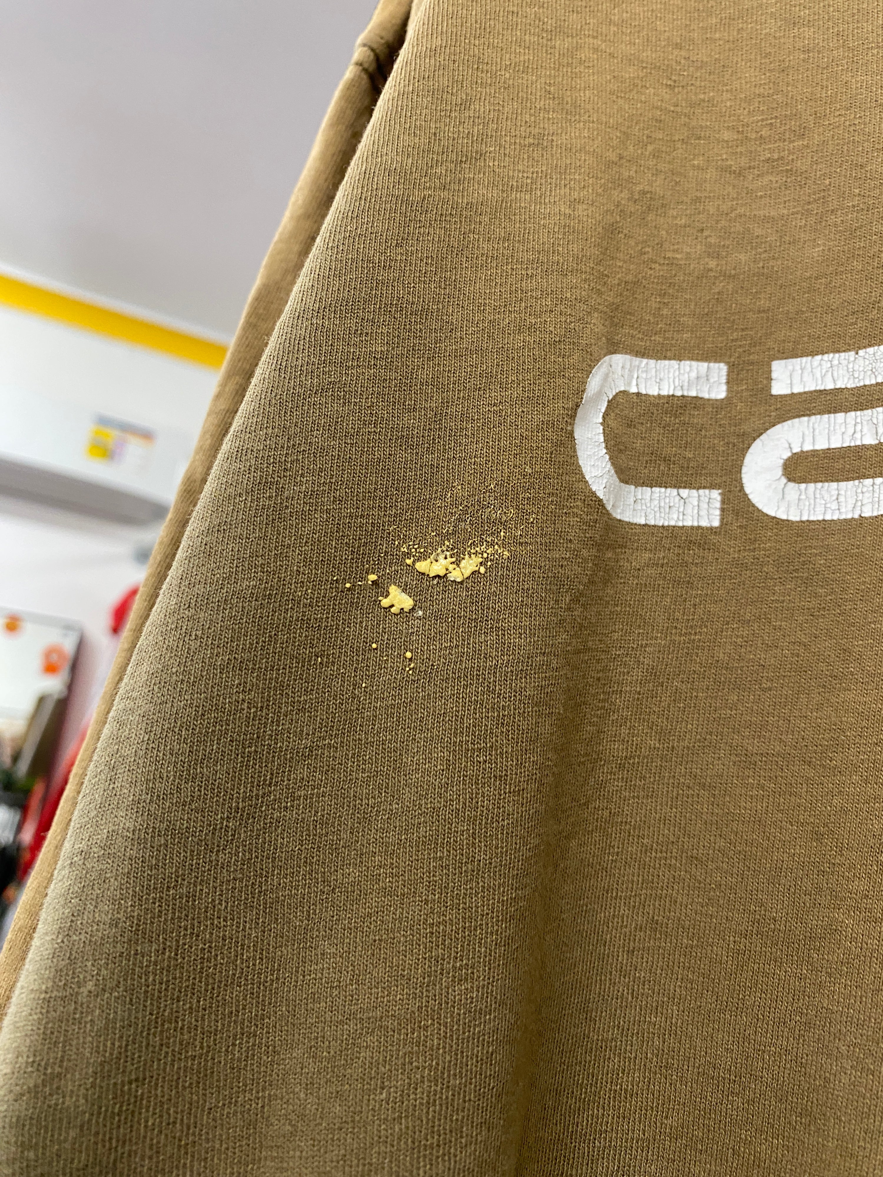 L - Carhartt Thrashed Olive Green Spellout Tee