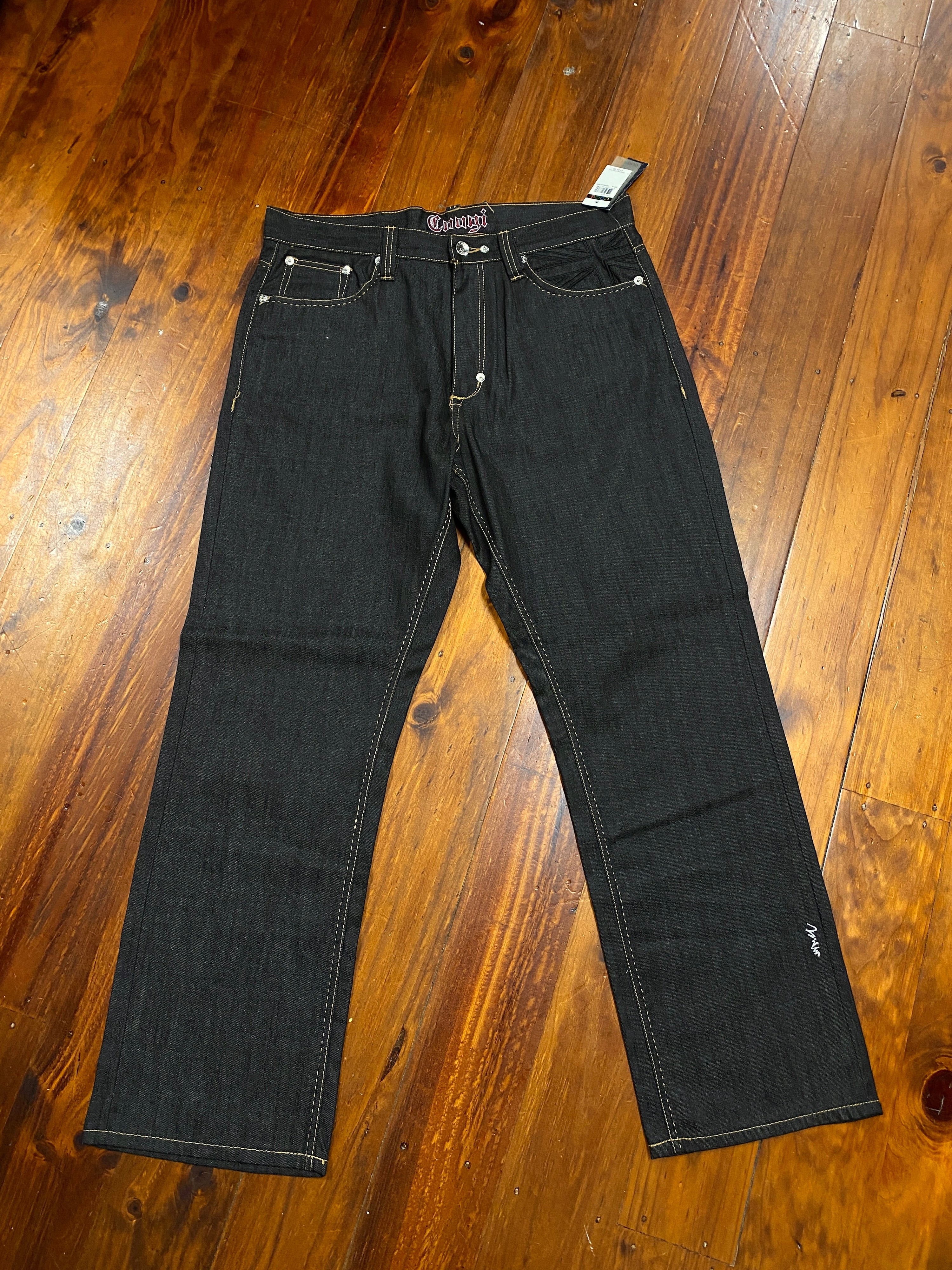 38 - Coogi Heritage Black Denim Baggy Jeans 38x34