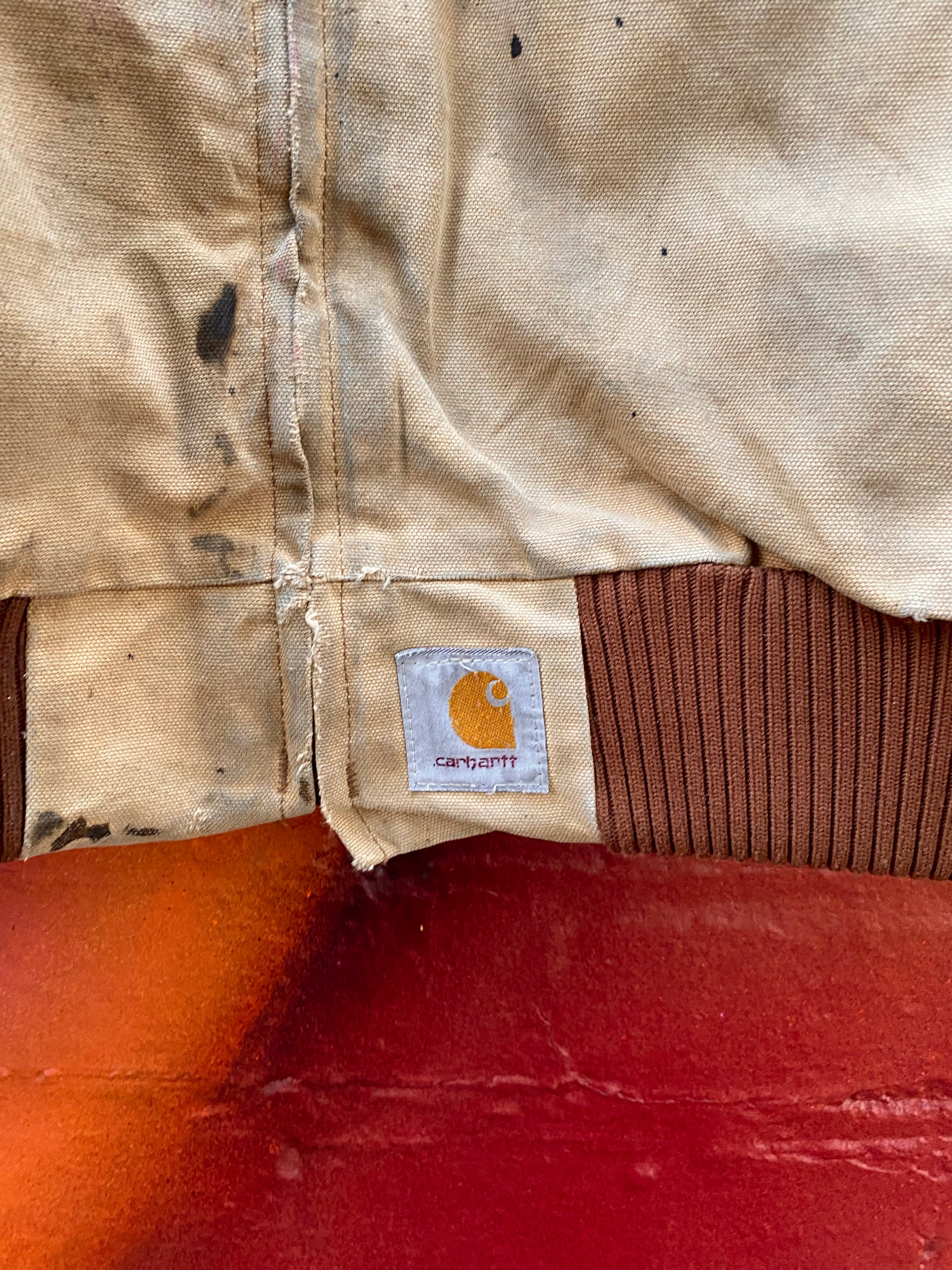 [XL] Carhartt Tan Santa Fe Jacket with Paint Splatters