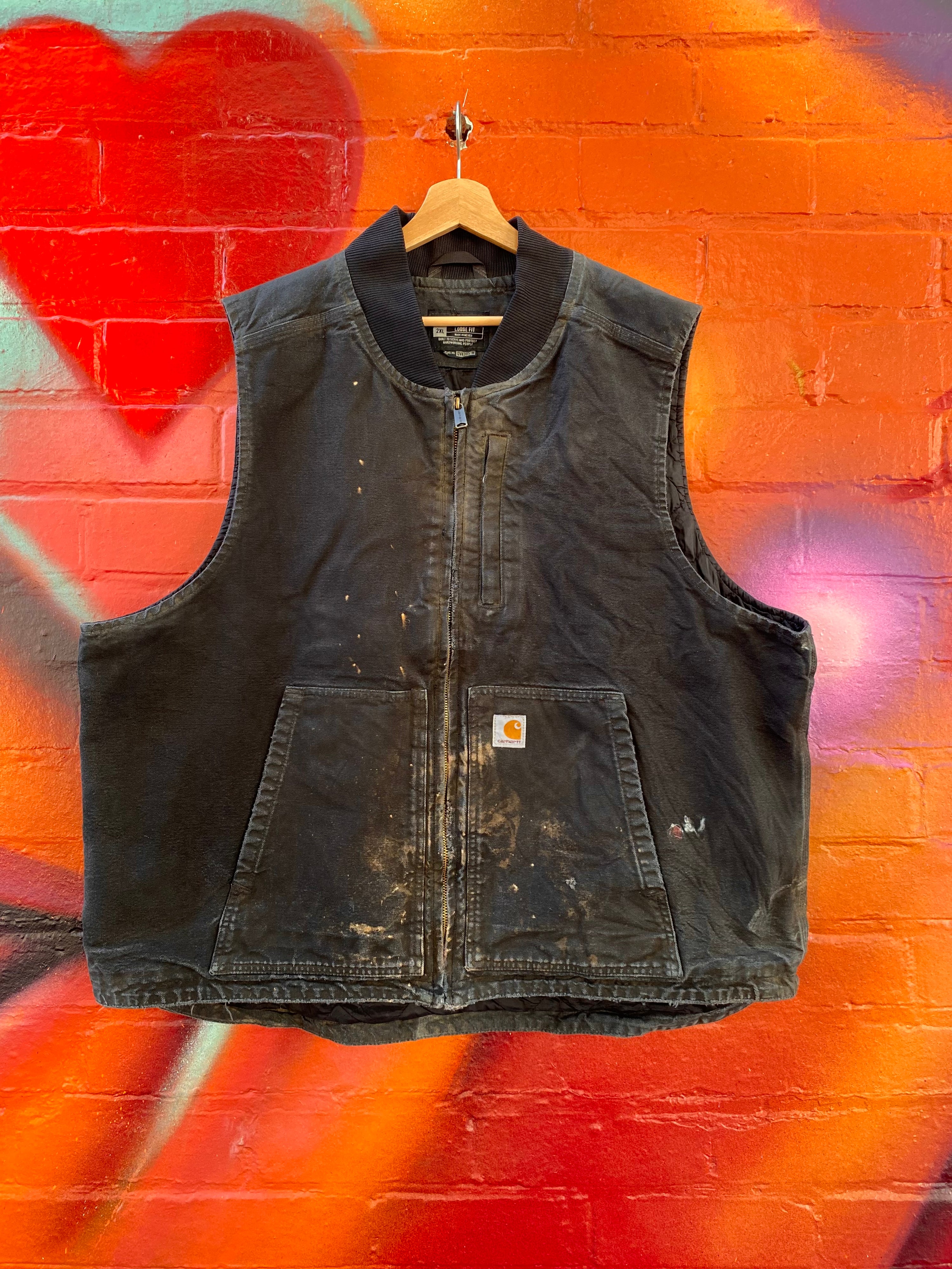[2XL] Carhartt Vest Black/Heavily Marked