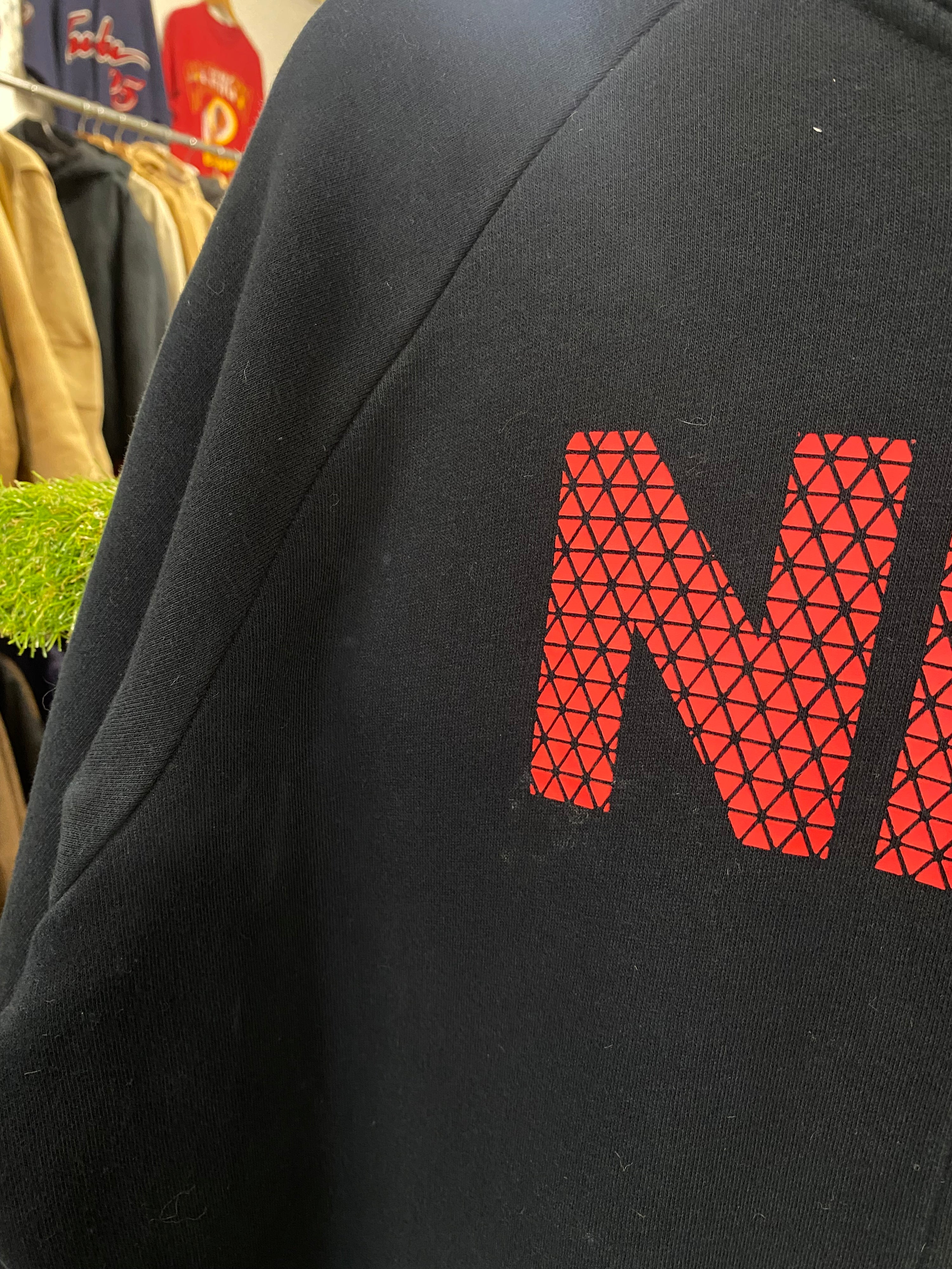 [M] Nike Athletic Dept. Tactile Red Logo Black Hoodie