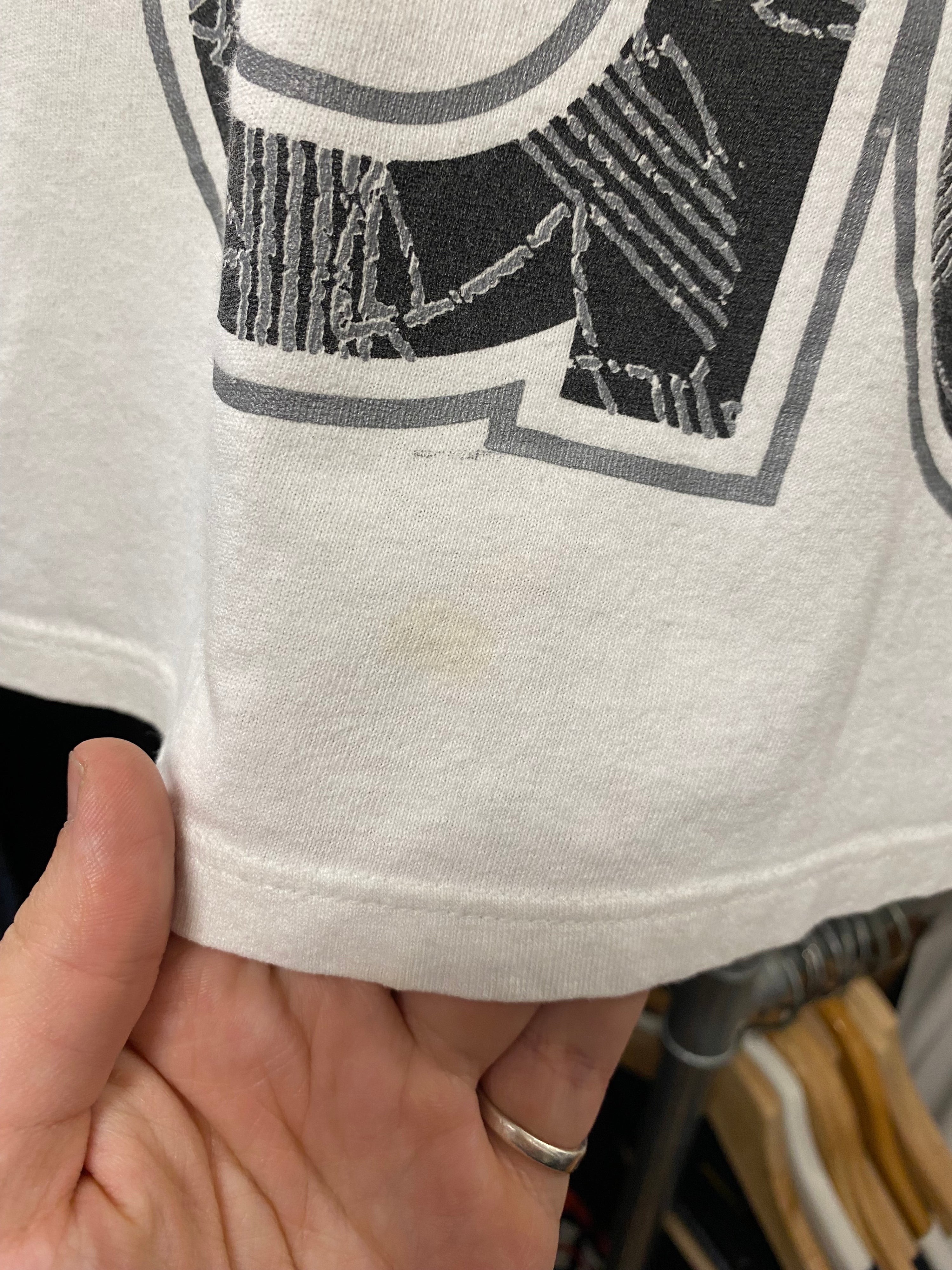 L - Adidas Big Wraparound Logo At Bottom White Tee