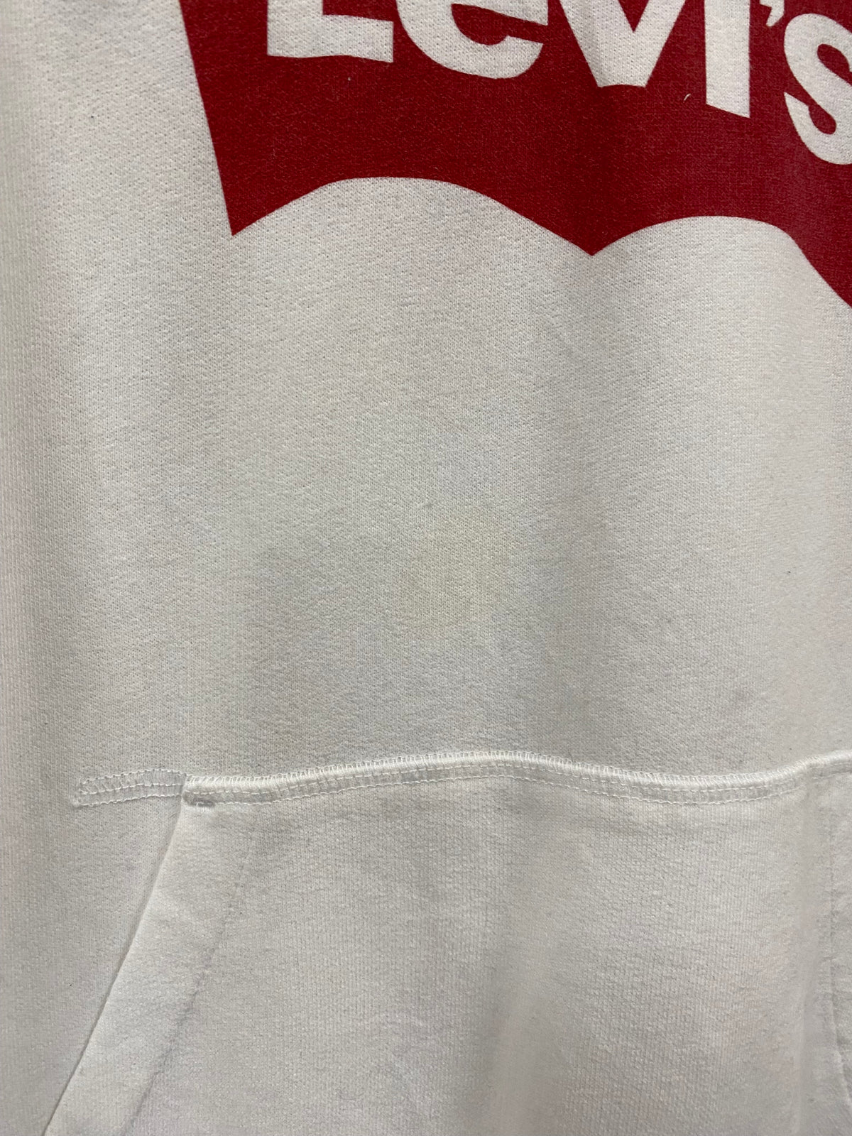 [S] Levis White Hoodie Red Logo