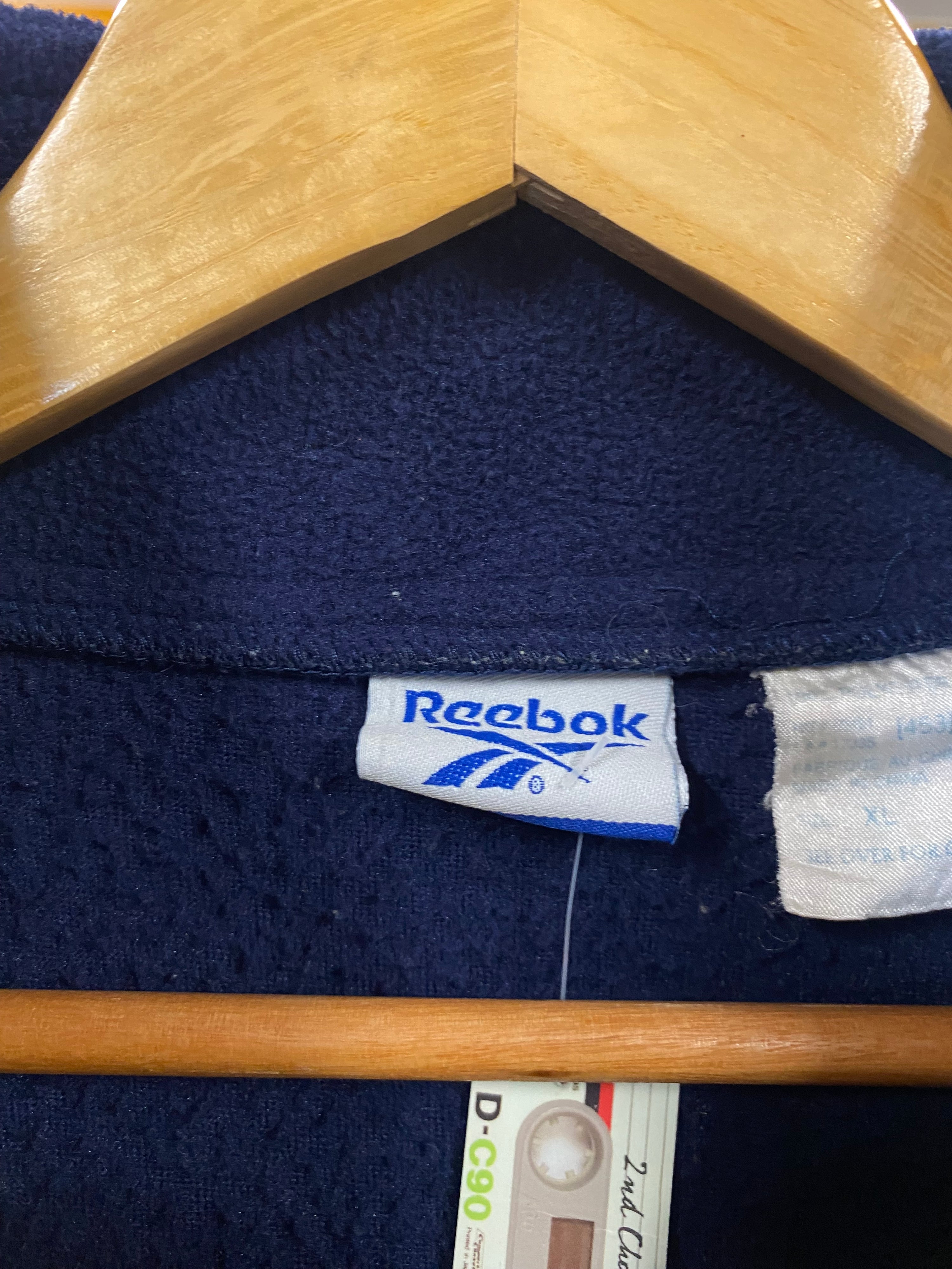 [XL] Vintage Reebok Blue 1/4 Zip Fleece
