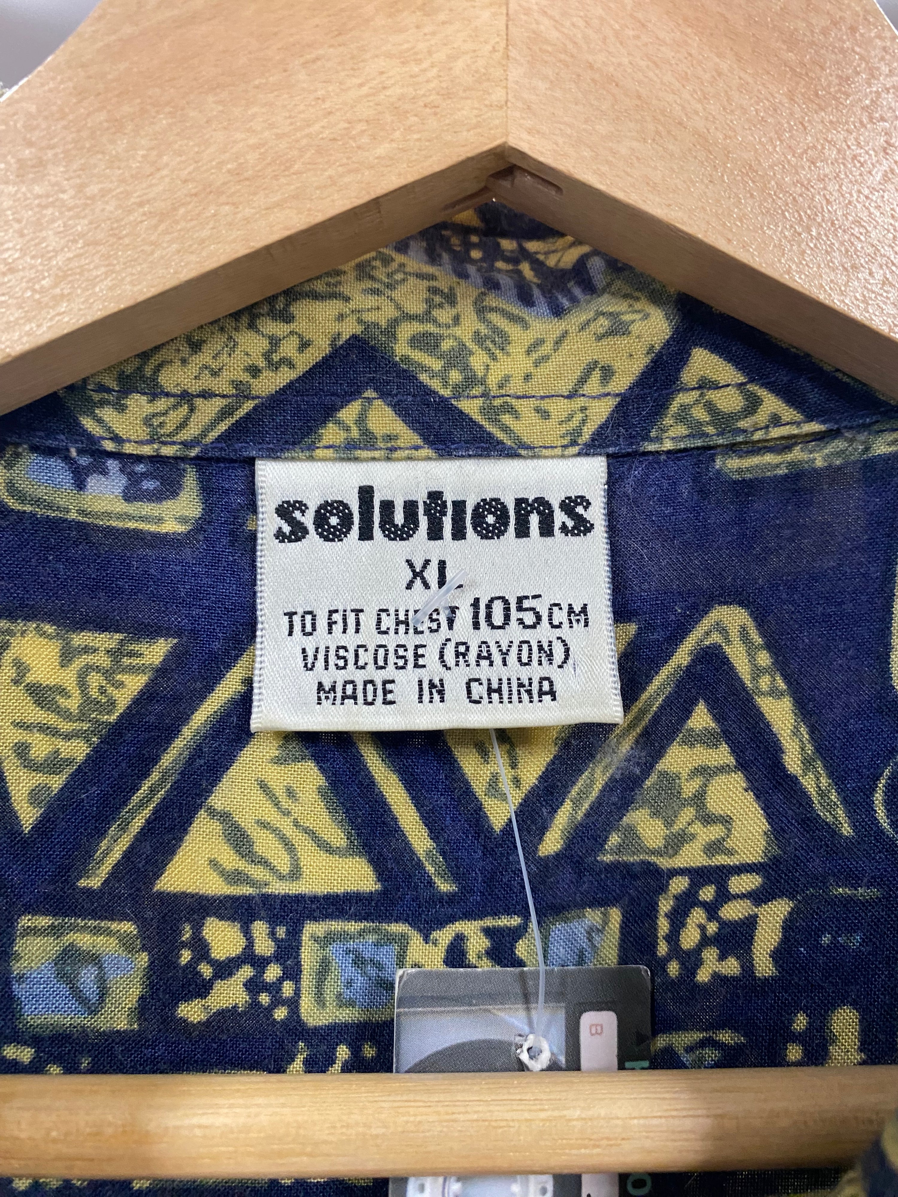 [XL] Vintage Solutions Blue/Yellow Short Sleeve Button Up