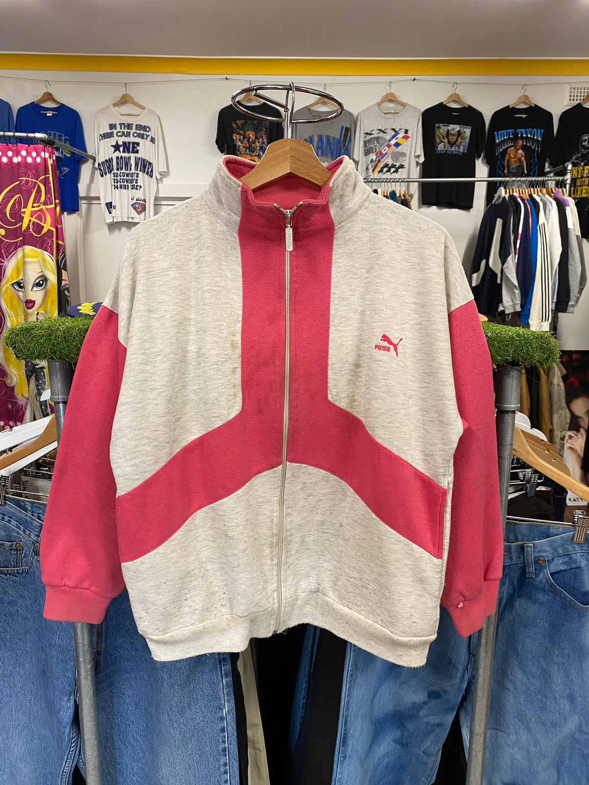 [S] Puma Pink/Grey Zip-up Jumper