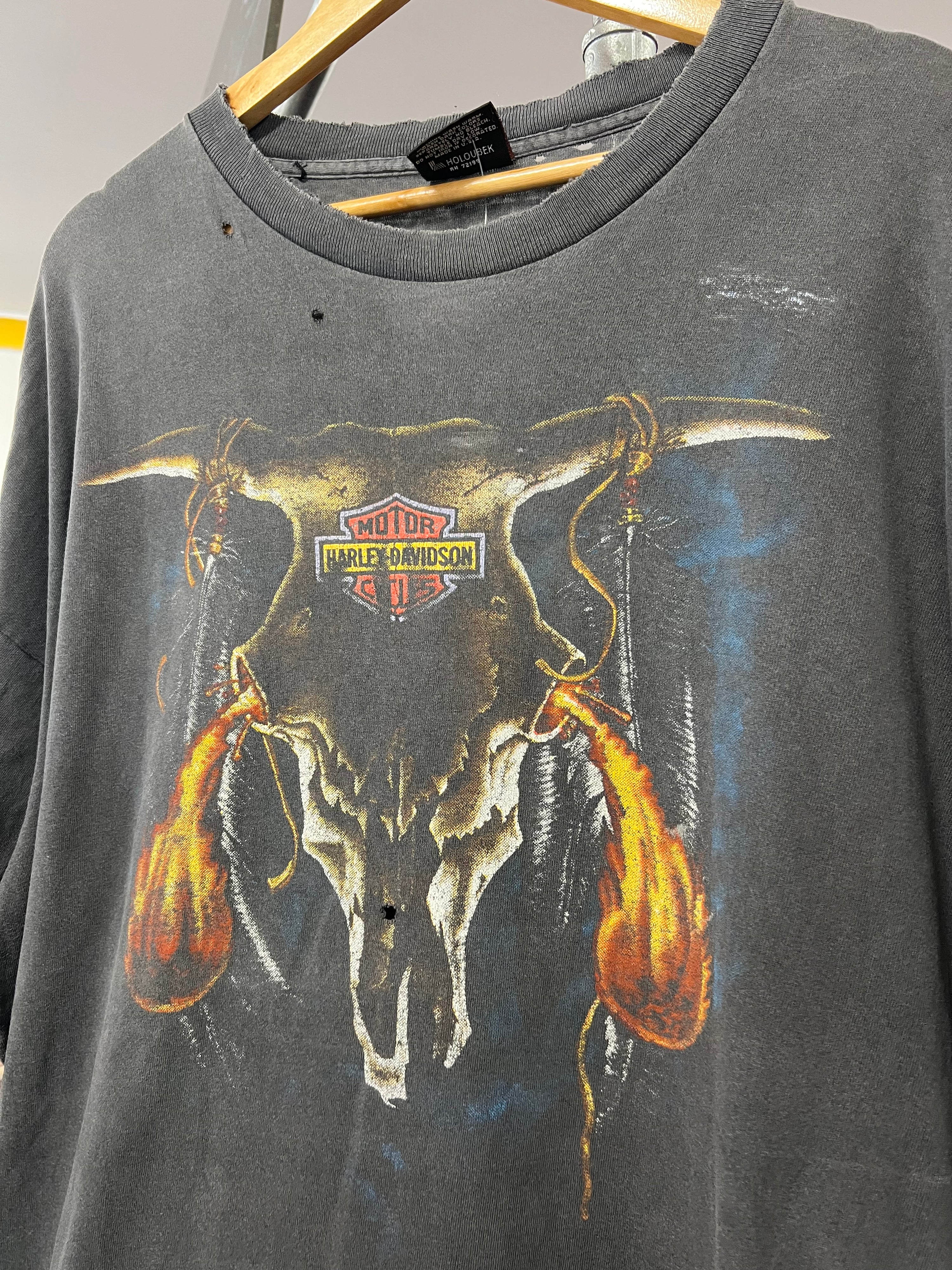 [3XL] 1990s Harley Davidson Fort Worth Distressed DS