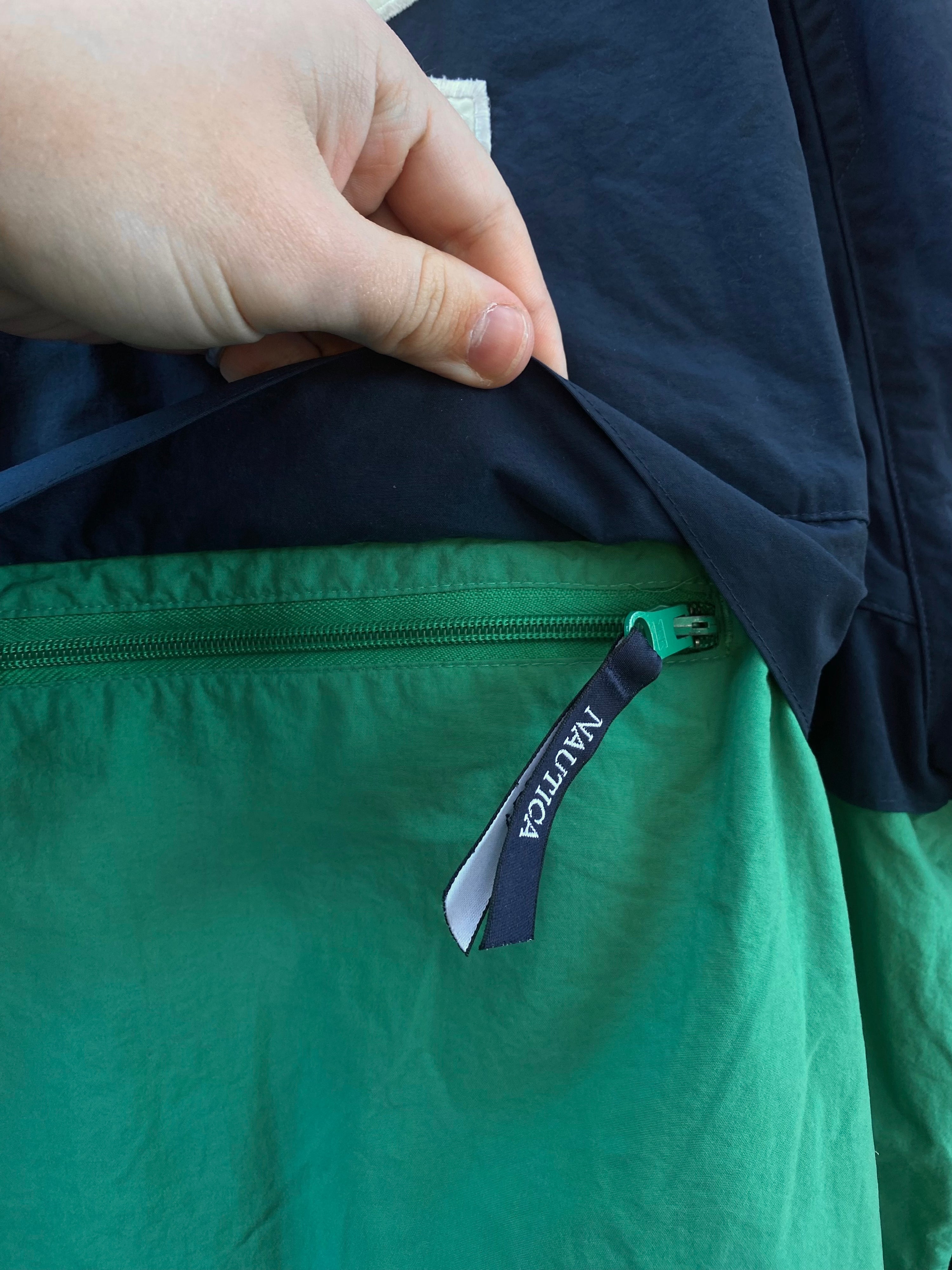 L - Nautica US2 Green/Blue 1/2 Zip Up Jacket