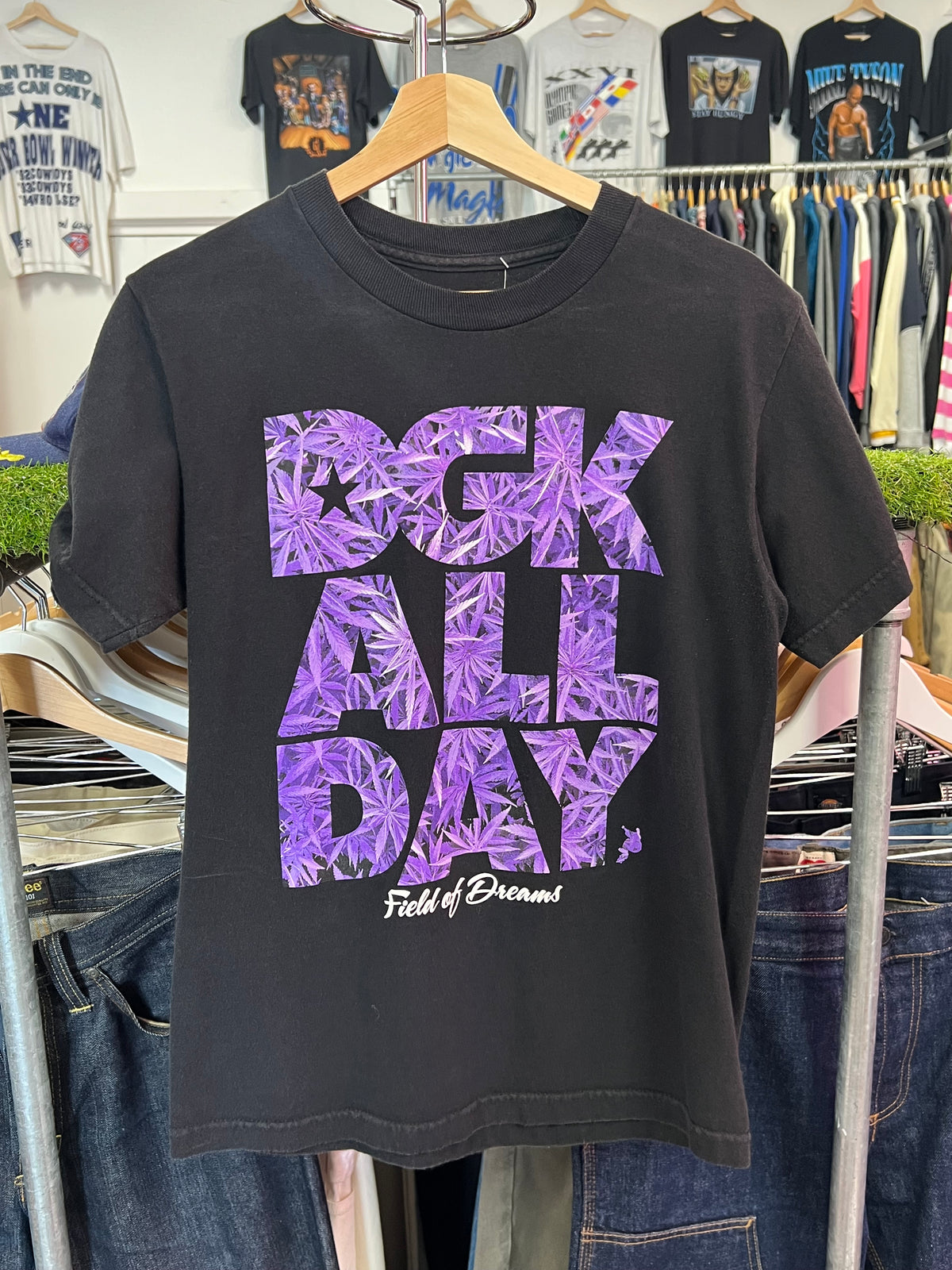 S - DGK Purple Weed Spellout Black Tee
