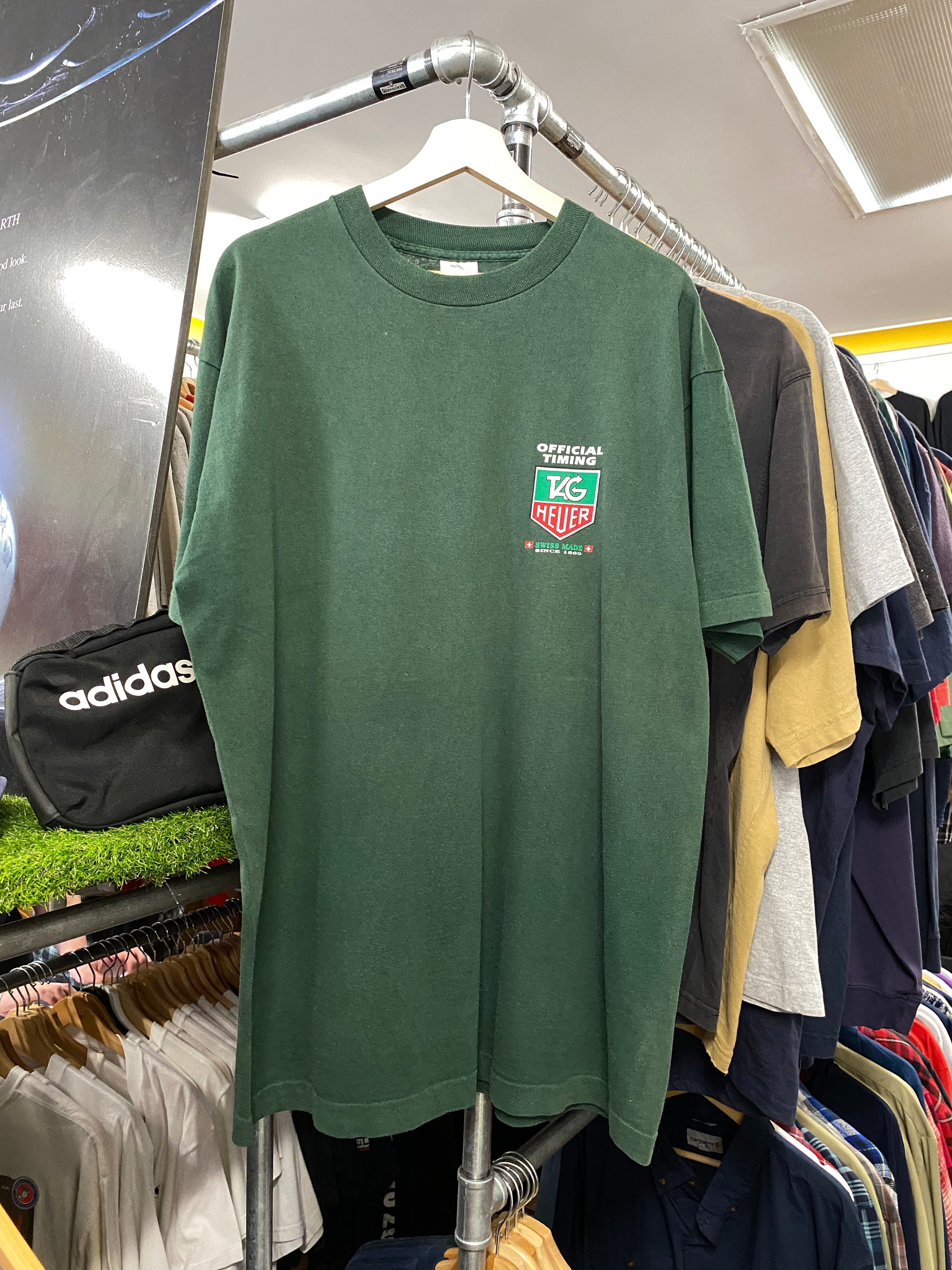[XL] Early 90s Tag Heuer Official Timing Green Tee