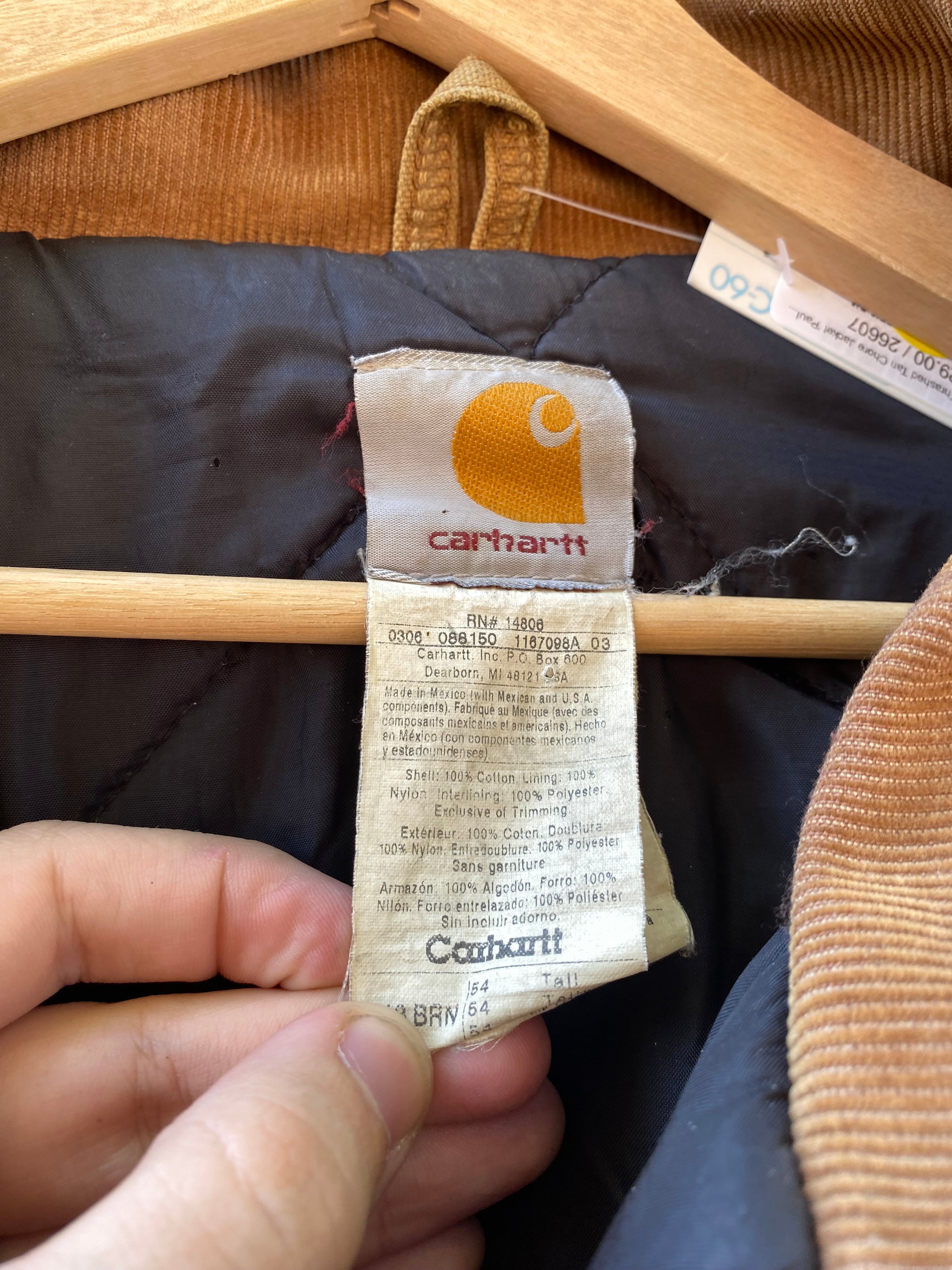 [XLT] Carhartt Thrashed Tan Chore Jacket 'Paul' Difficult Zip
