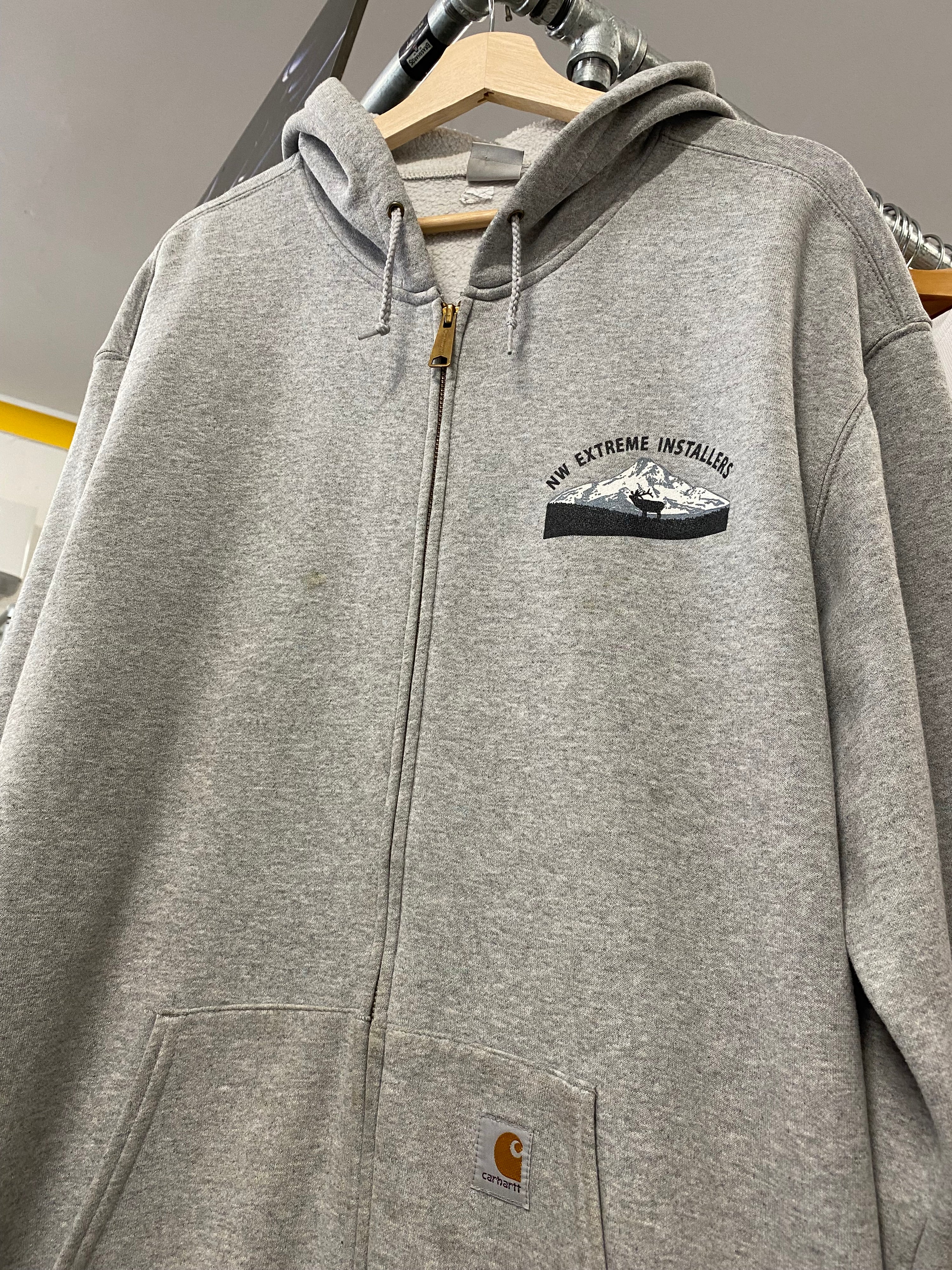 [XL] Carhartt 'NW Extreme Installers' Grey Zip Up Hoodie