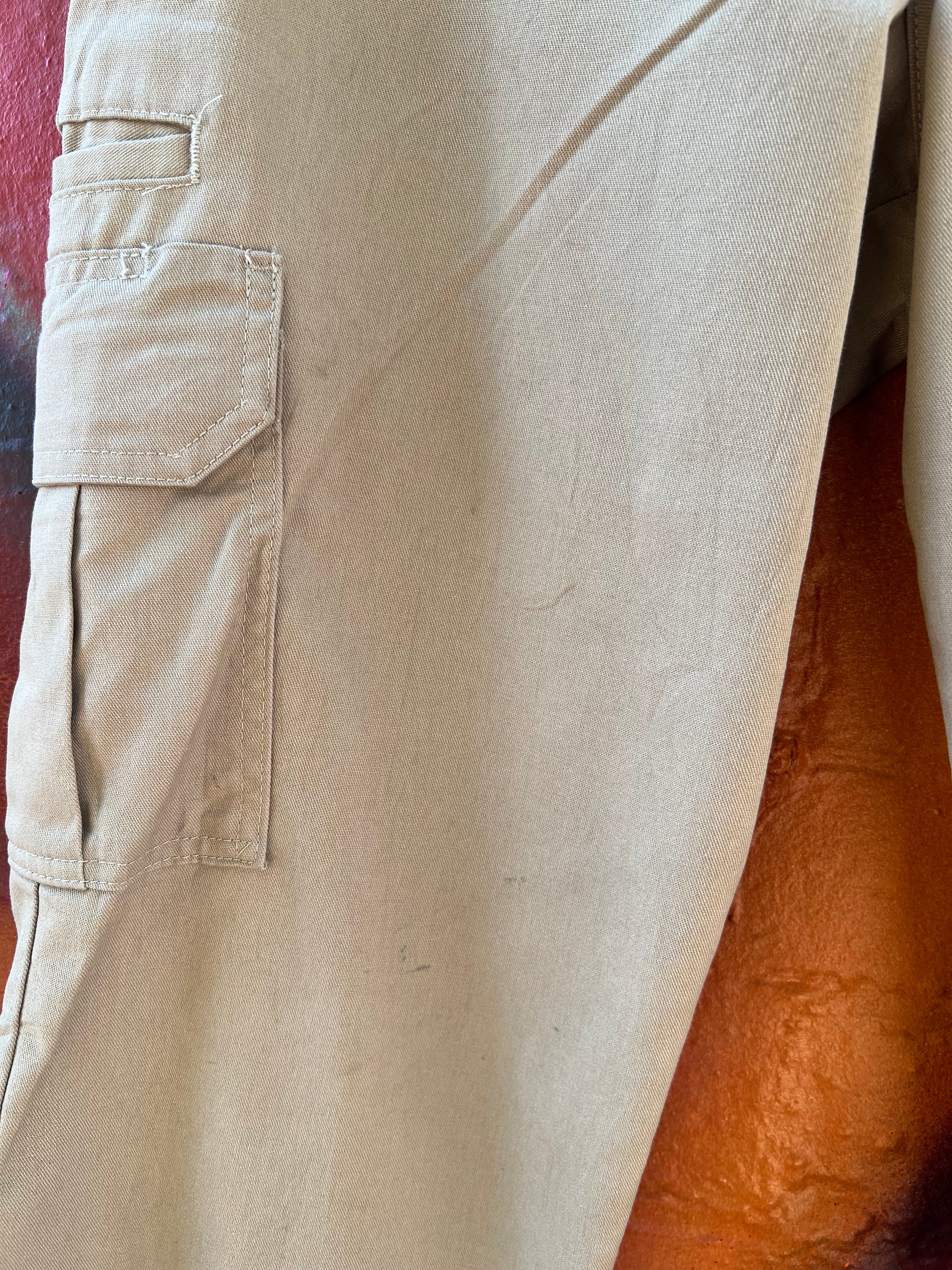 [36] Dickies Khaki Straight Leg Cargo Work Pants