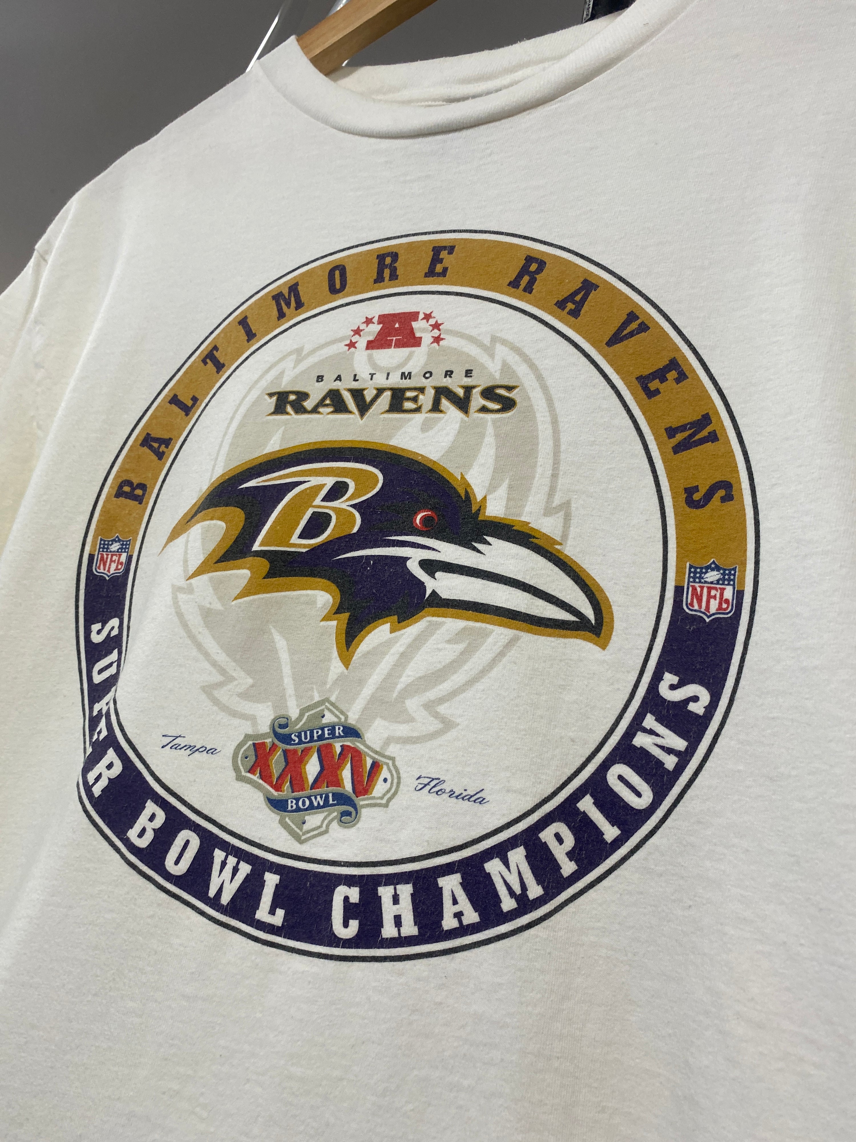 M - Nike Team Superbowl XXXV Champions Baltimore Ravens White Tee