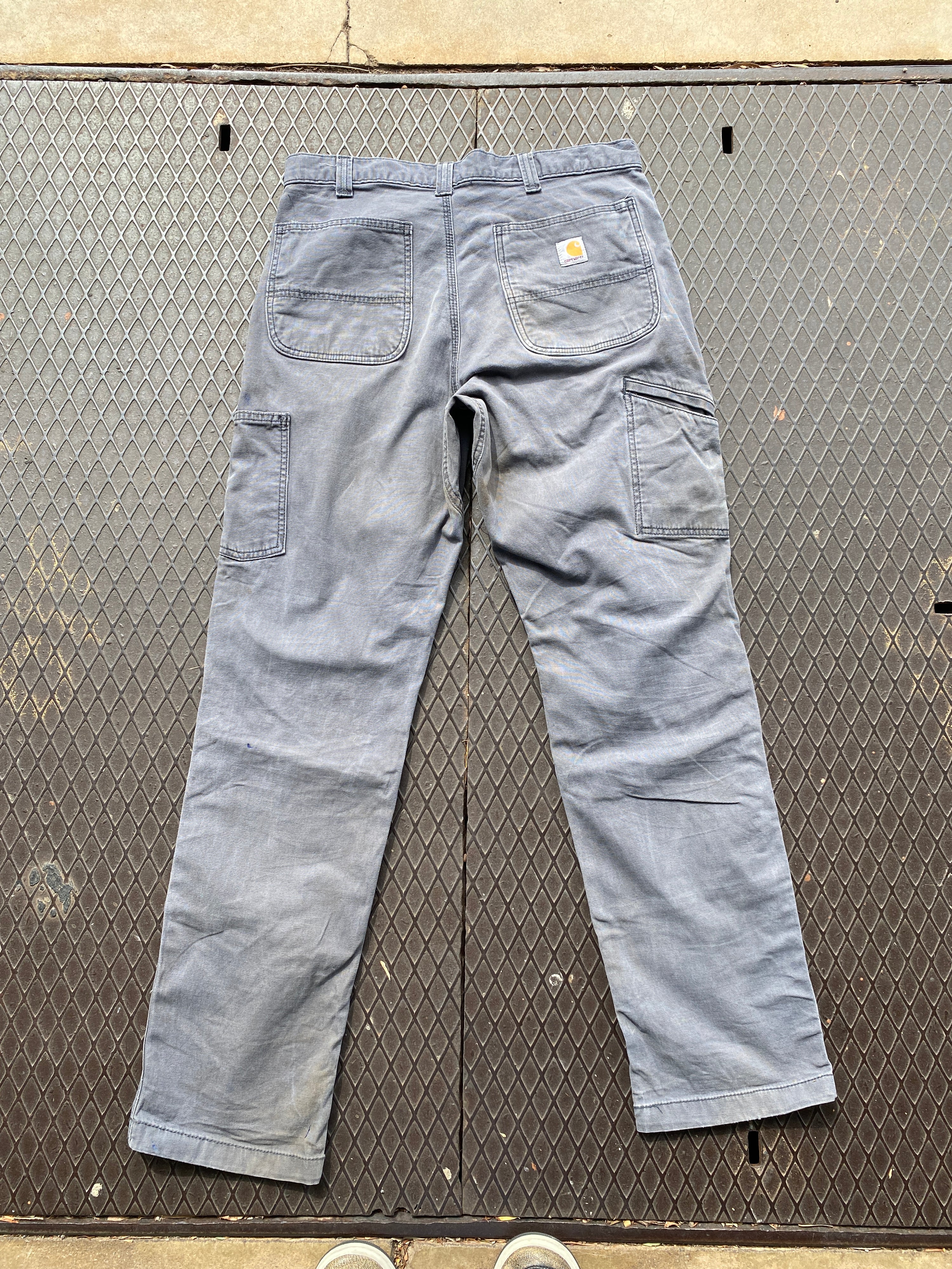 34 - Carhartt Double Knees Grey Heavily Distressed