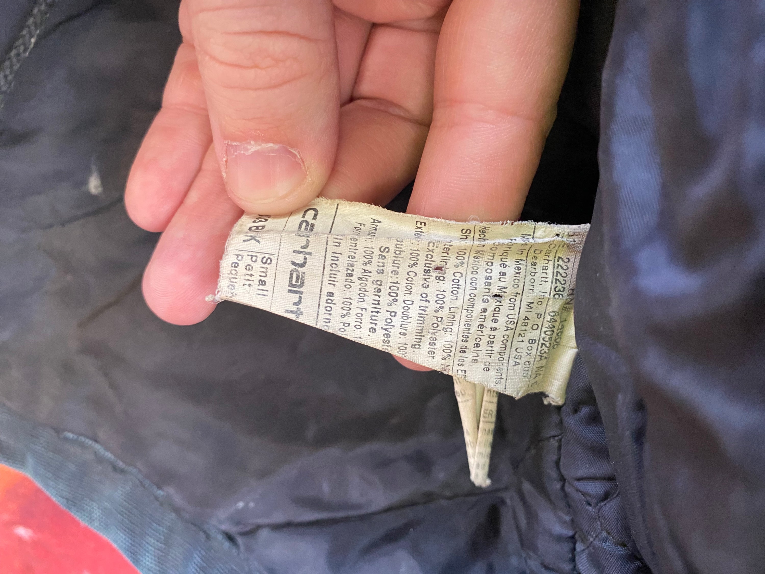 [S] Carhartt Black C003 Chore Jacket Thrashed