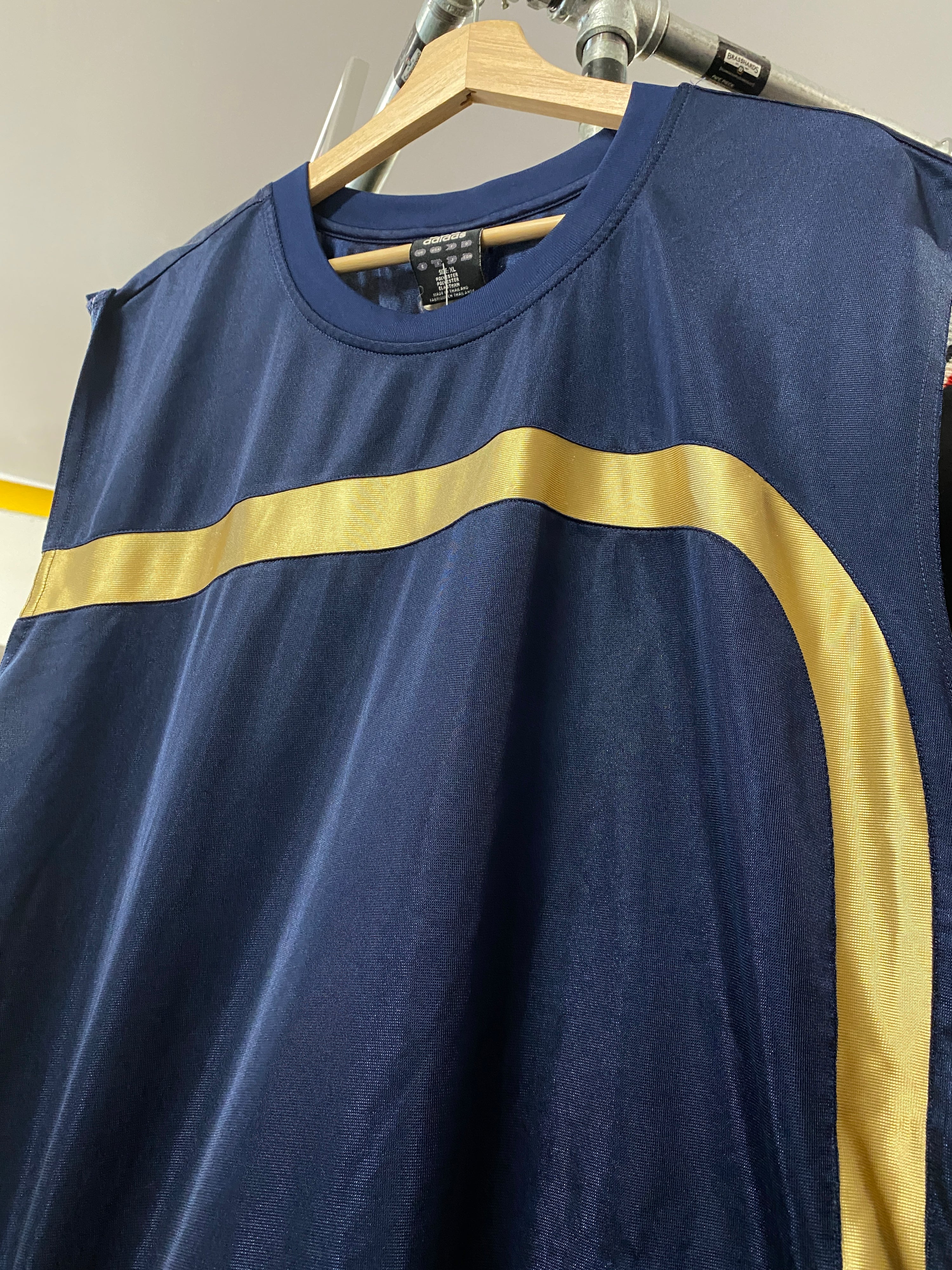 XL - Adidas Basketball Singlet Blue/Gold