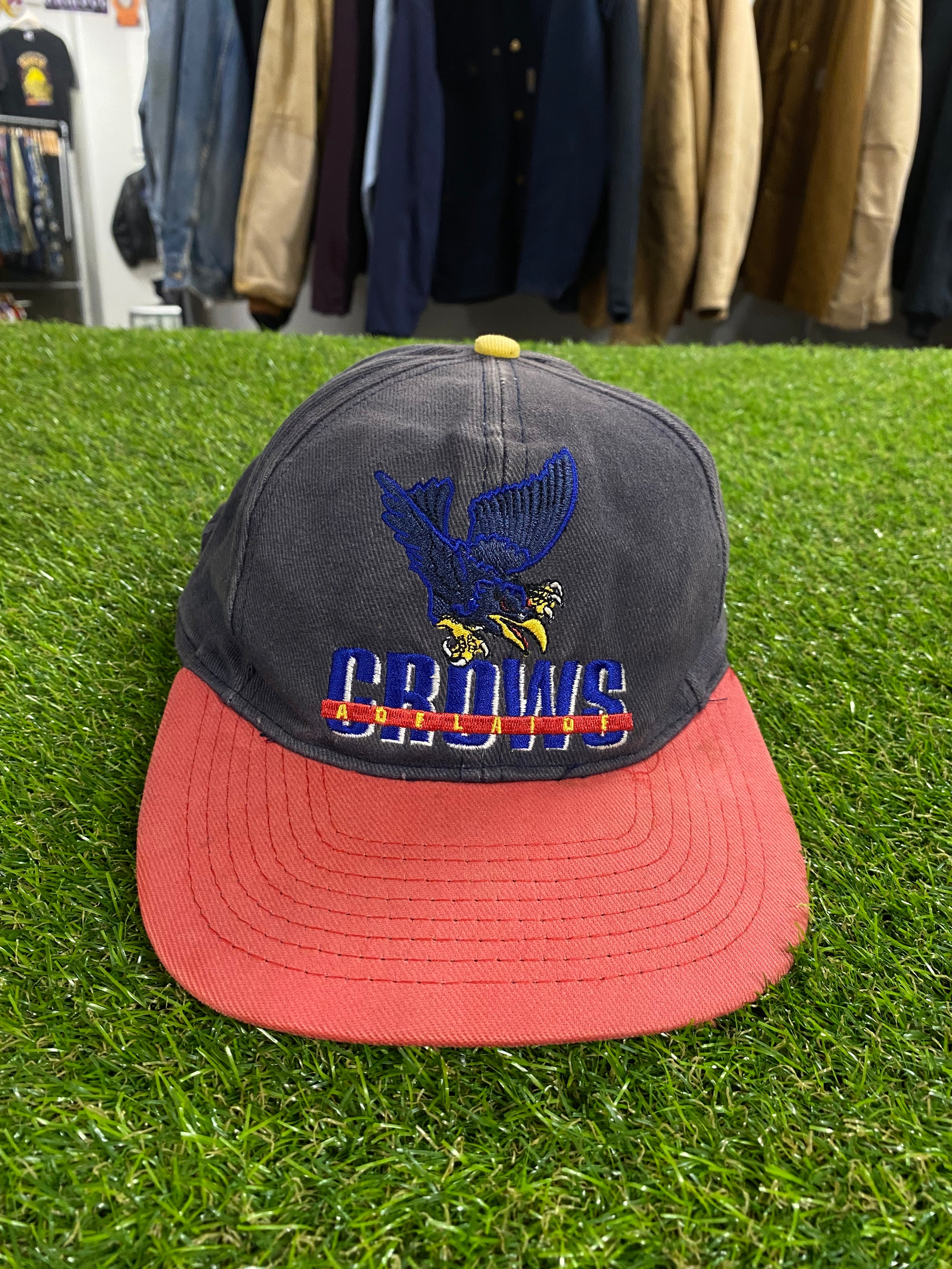 Vintage Adelaide Crows Faded Cap Swooping Crow Embroidery