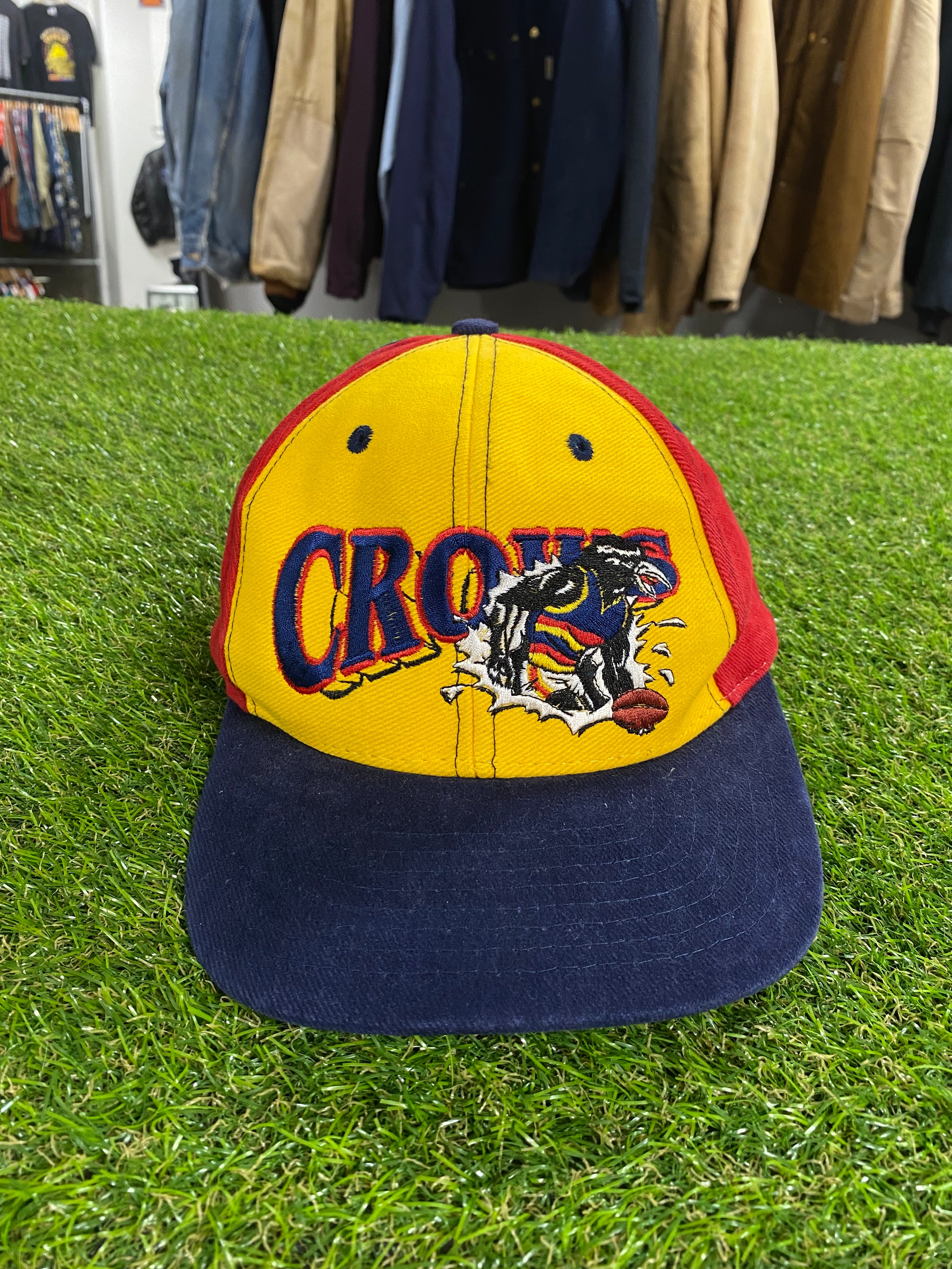 Vintage Adelaide Crows Mascot Bursting Out Cap